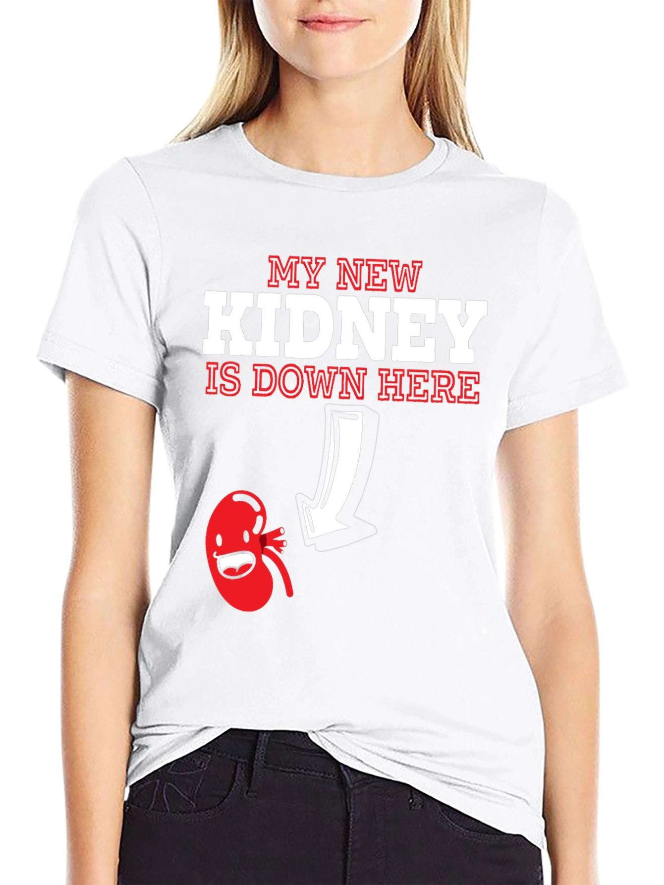 Black New Kidney T-Shirt - Funny Transplant Gift view 9