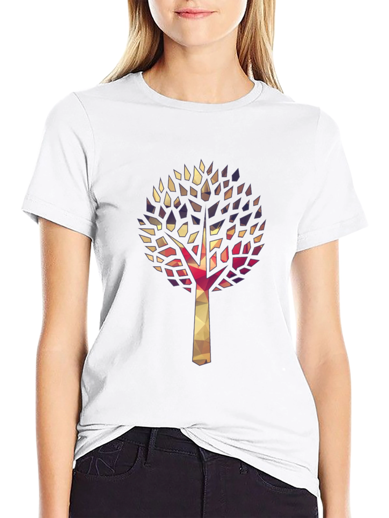 Black Geometric Tree Graphic Tee - Stylish & Unique view 9
