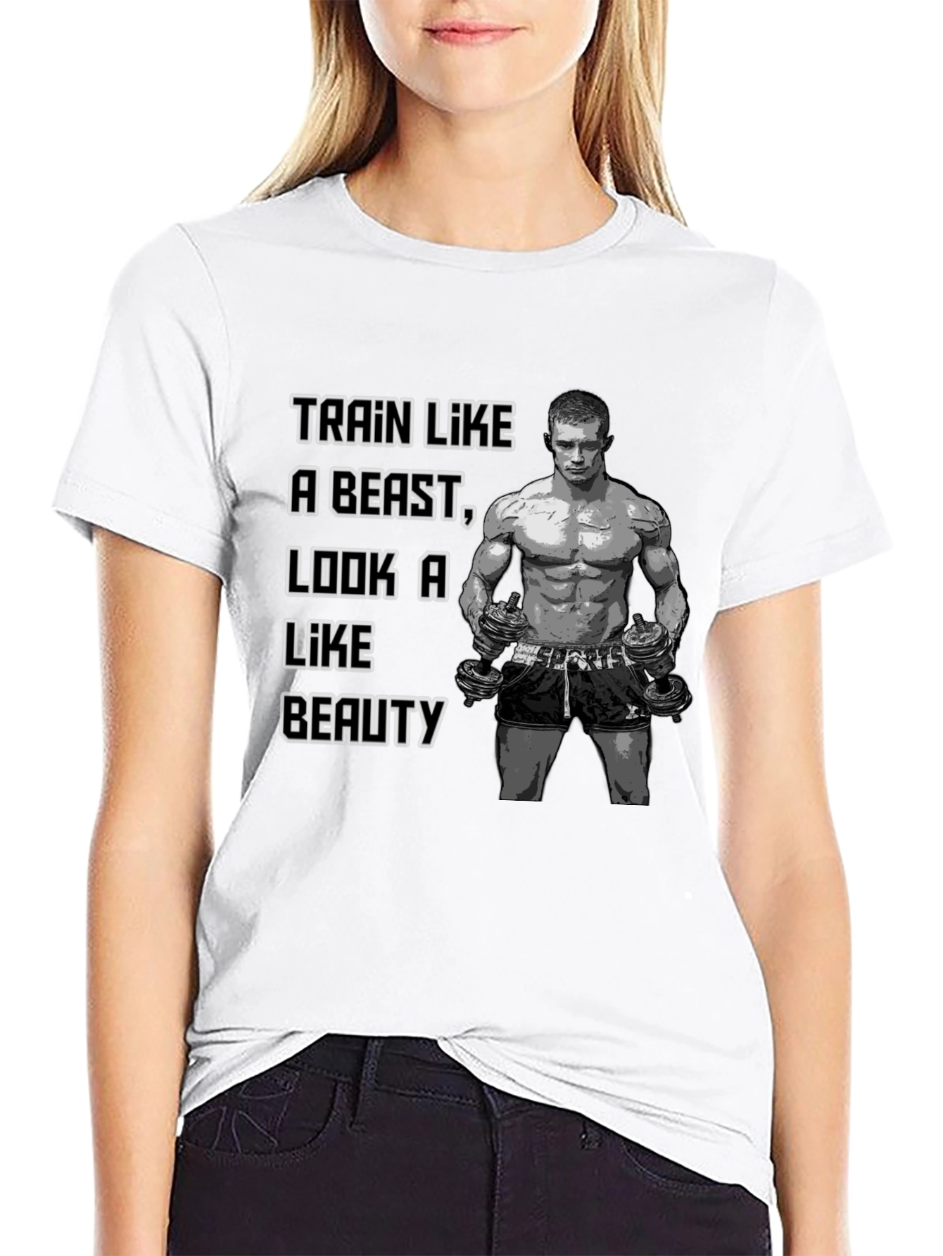 Black Train Like a Beast Graphic T-Shirt view 9