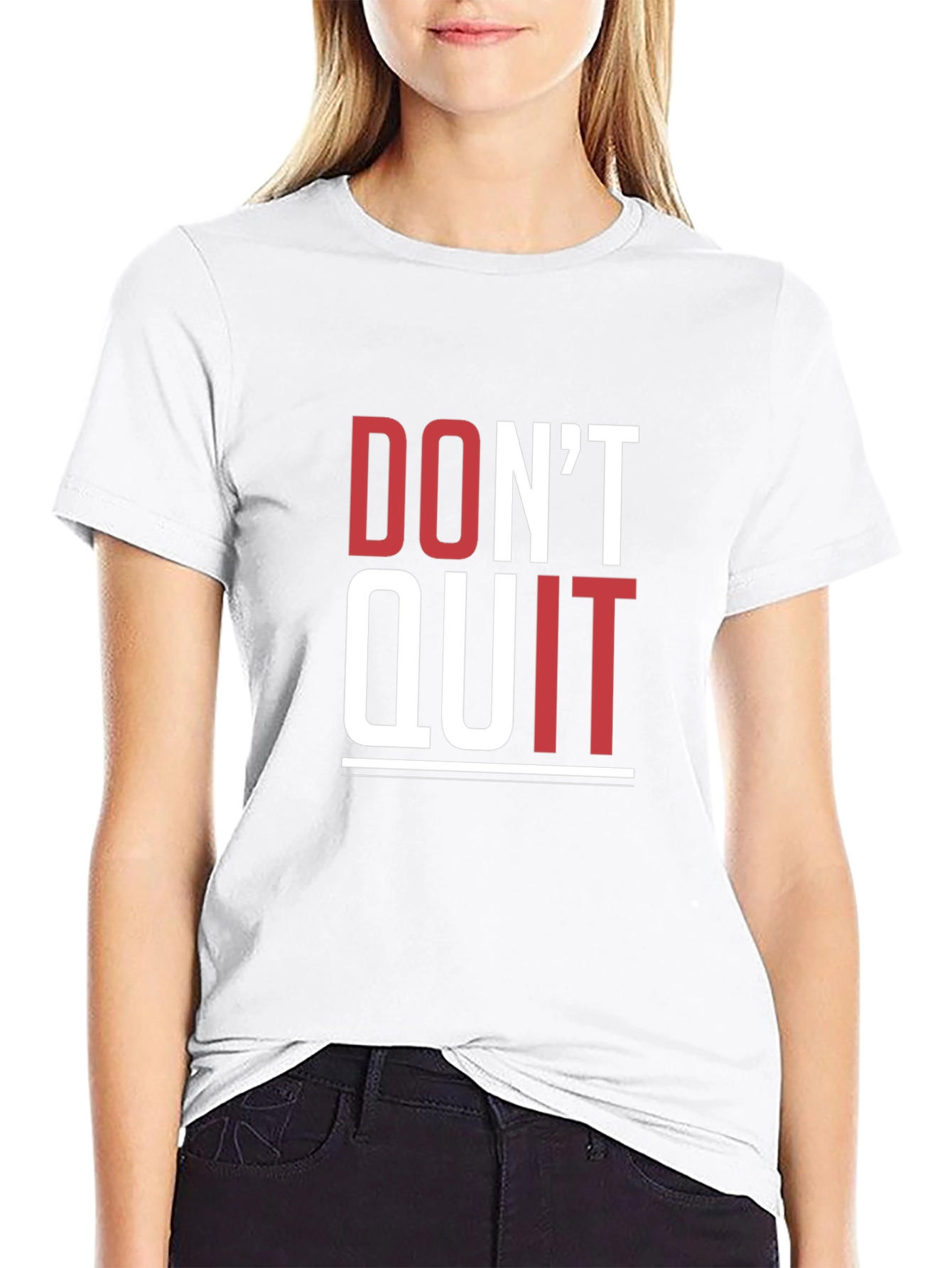 Black Motivational Graphic Tee - Don't Quit T-Shirt view 9