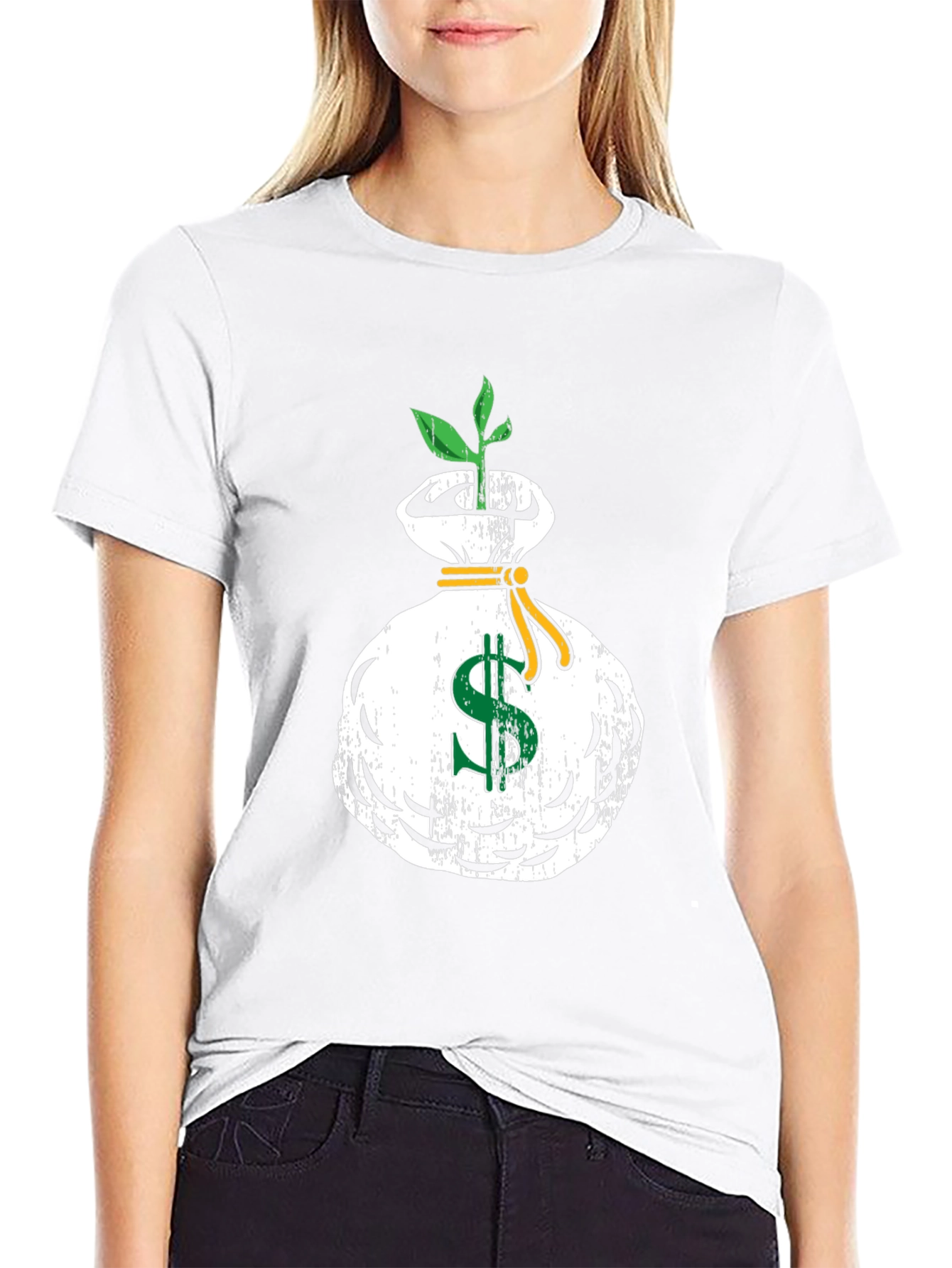 Black Money Tree Graphic T-Shirt - Black Casual Tee view 9