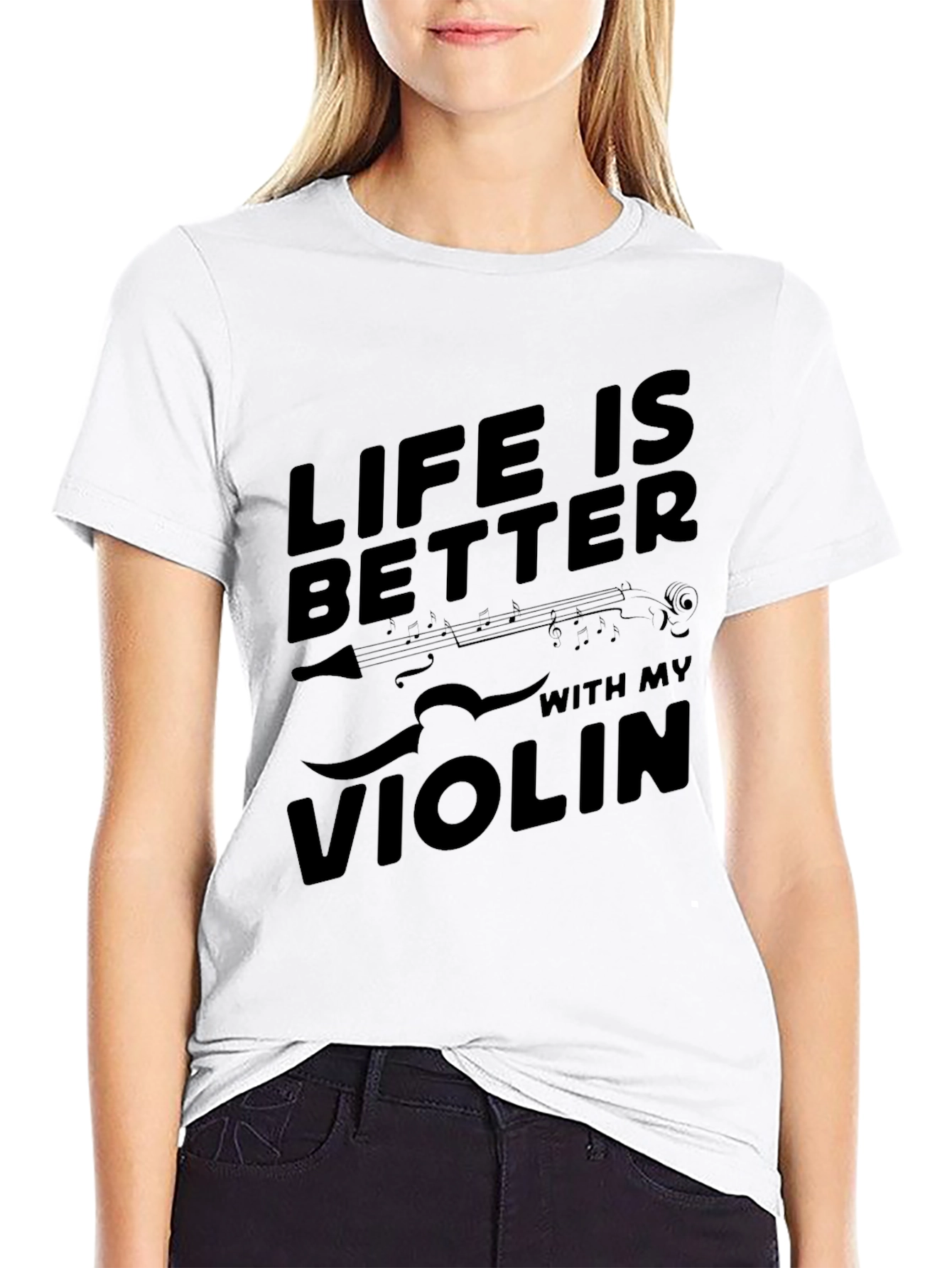 Black Life is Better with My Violin Black T-Shirt view 9