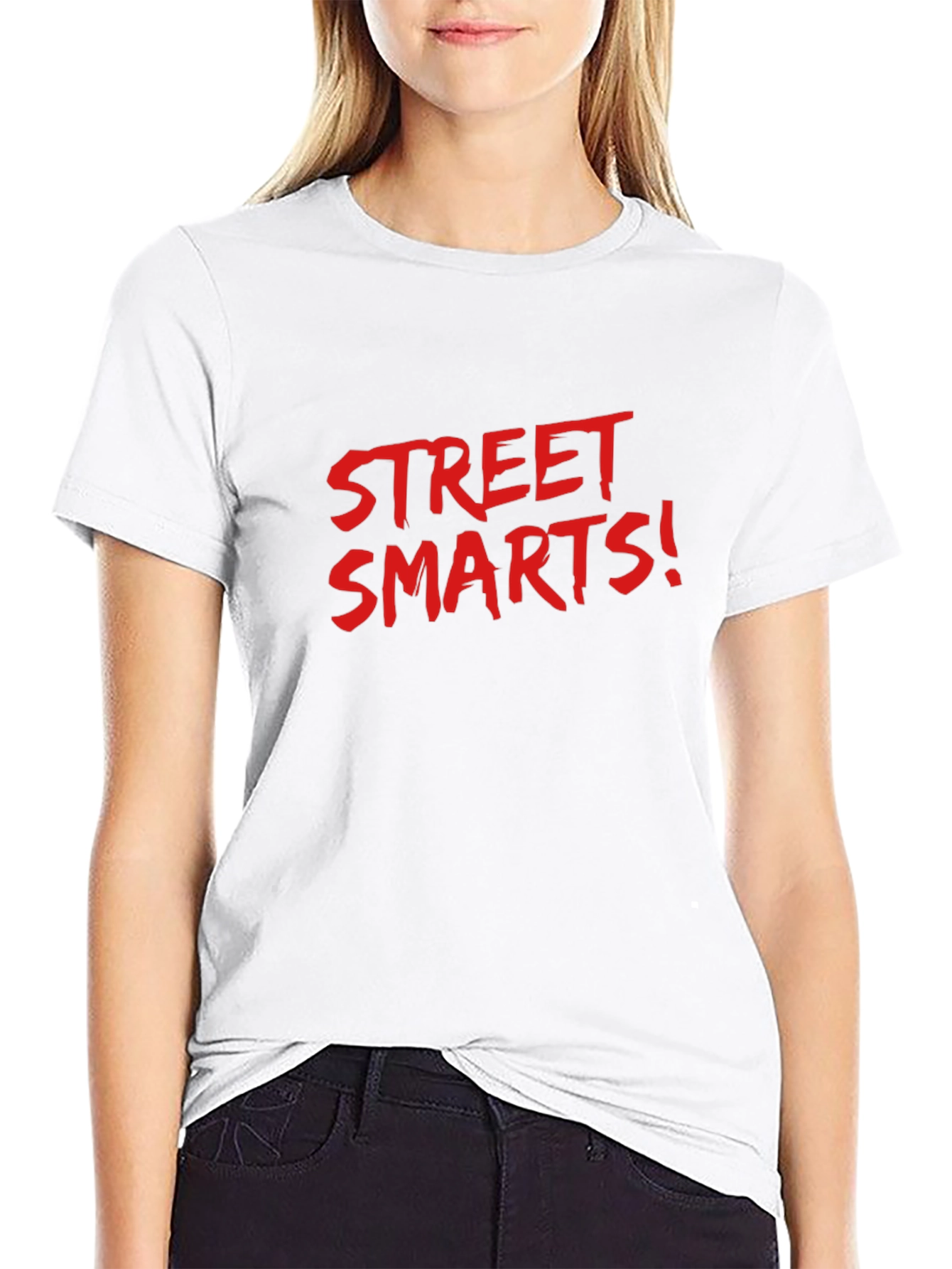Black Street Smarts Graphic Tee - Bold Red Print view 9