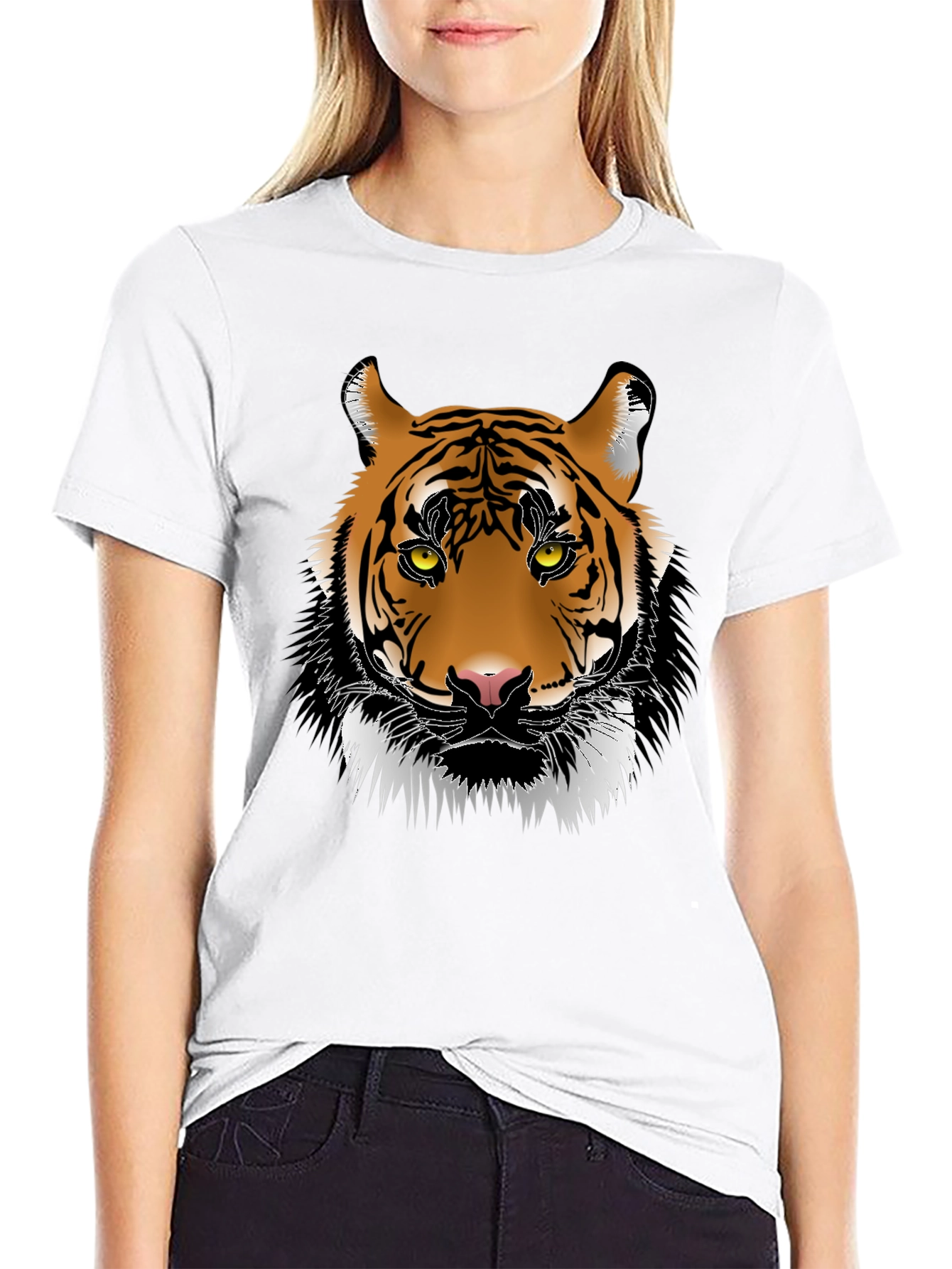 Black Tiger Graphic Black T-Shirt view 9