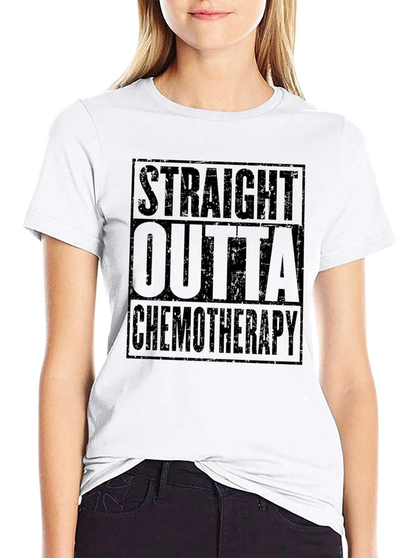 Black Straight Outta Chemotherapy T-Shirt - Funny Cancer Survivor Tee view 9