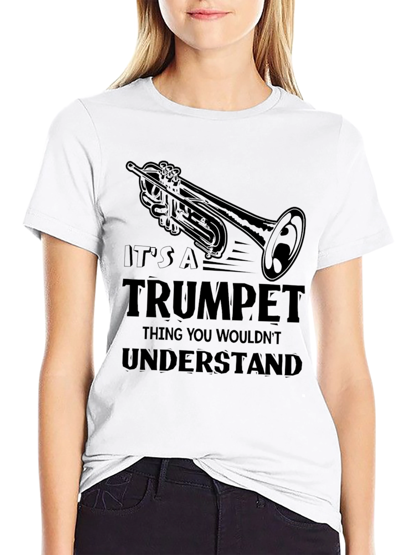 Black Trumpet Thing T-Shirt - Musician Gift view 9