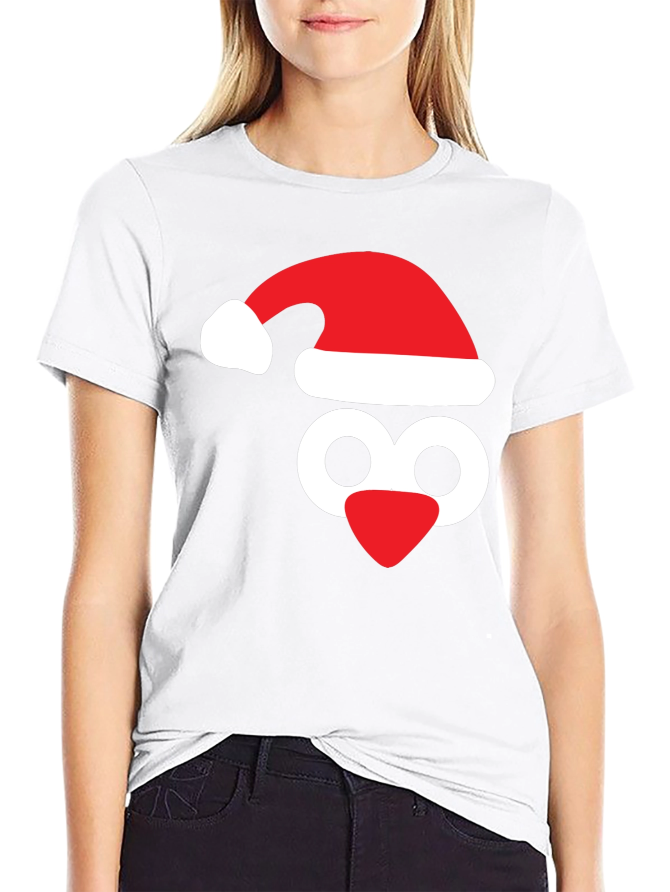 Black Festive Penguin Tee - Santa Hat Holiday Shirt view 9