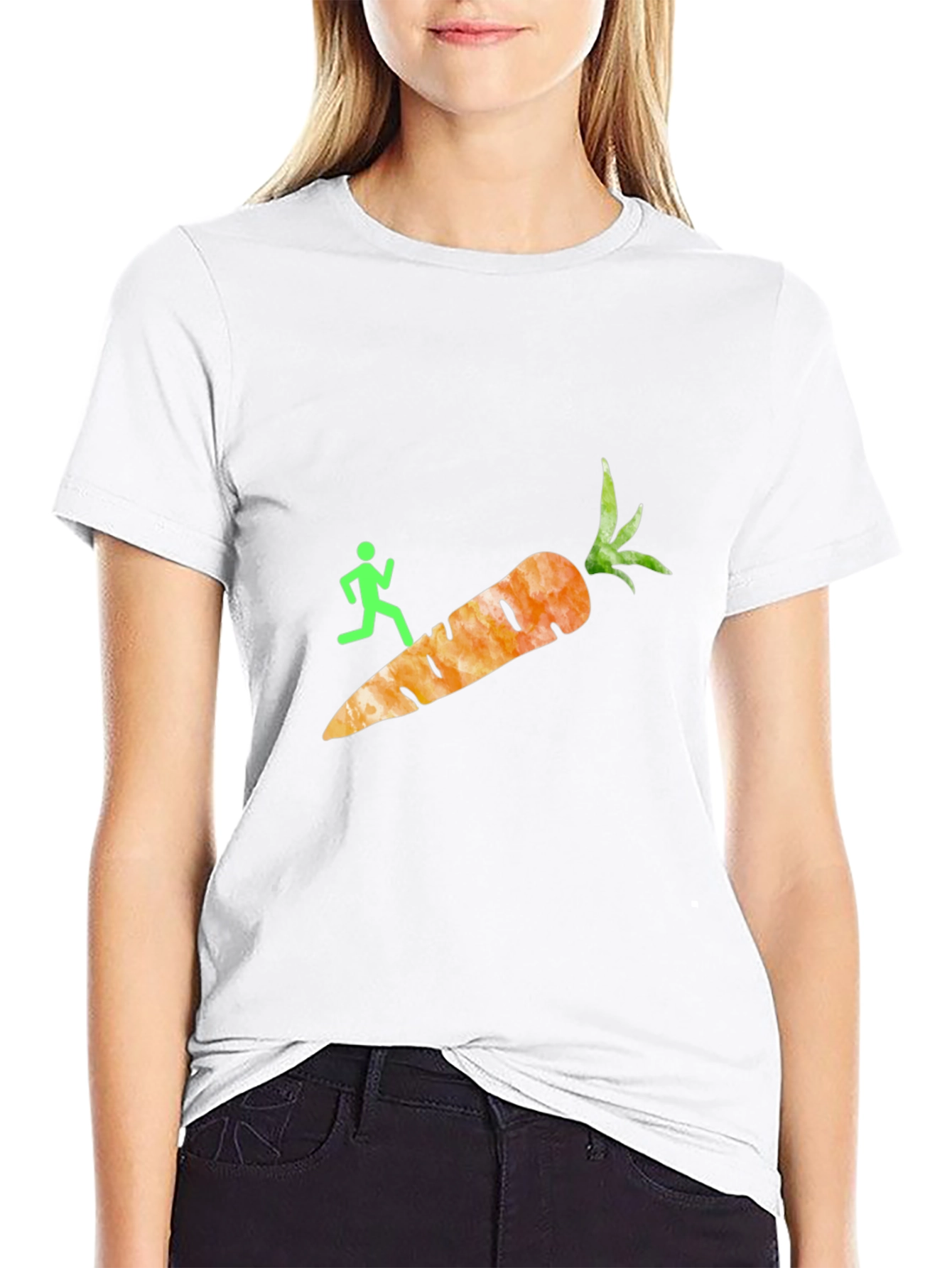 Black Running Carrot T-Shirt - Funny Graphic Tee view 9