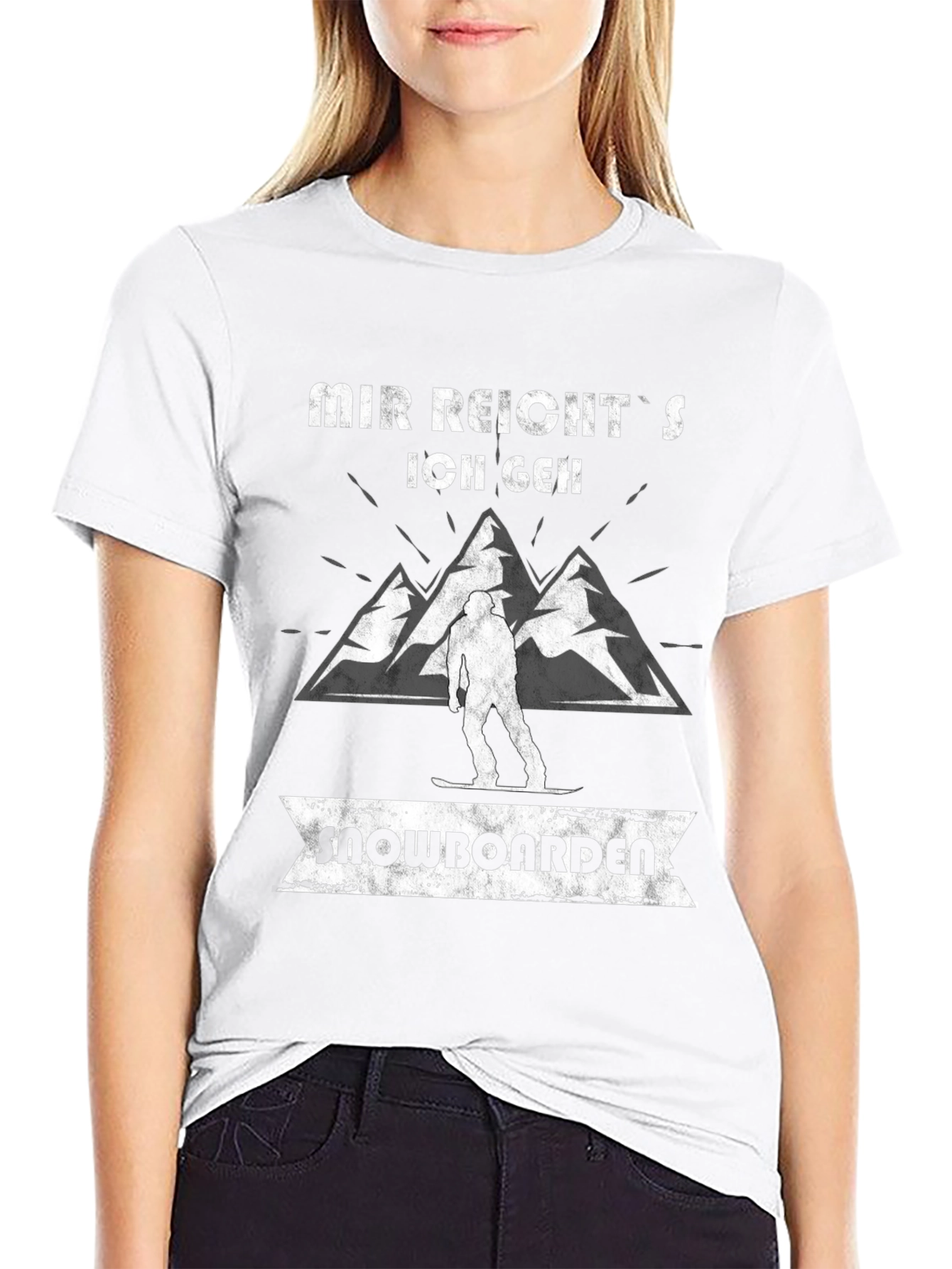 Black Mir Reicht's Snowboard T-Shirt view 9