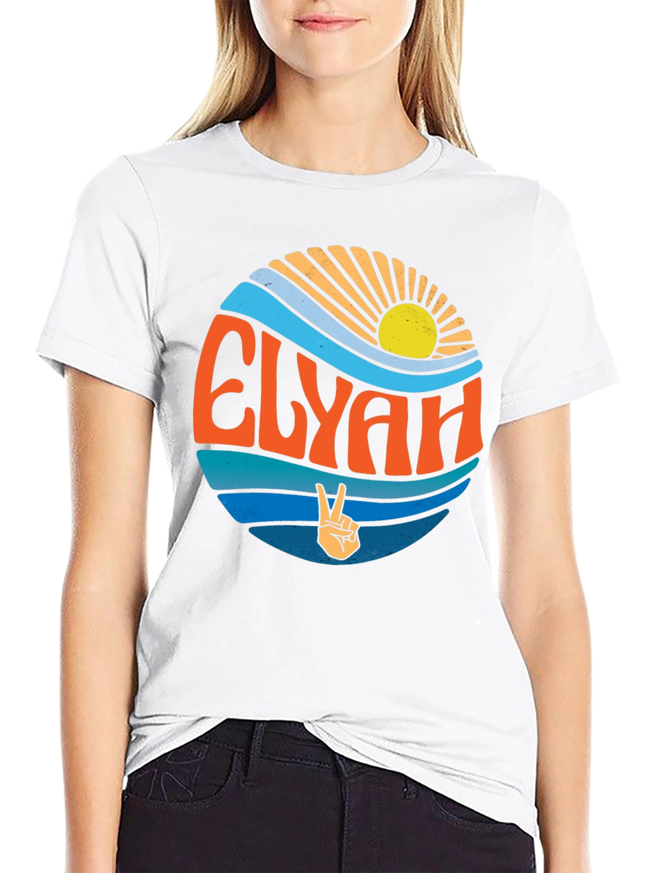 Black Retro "Elyah" Graphic T-Shirt - Vintage Style Tee view 9