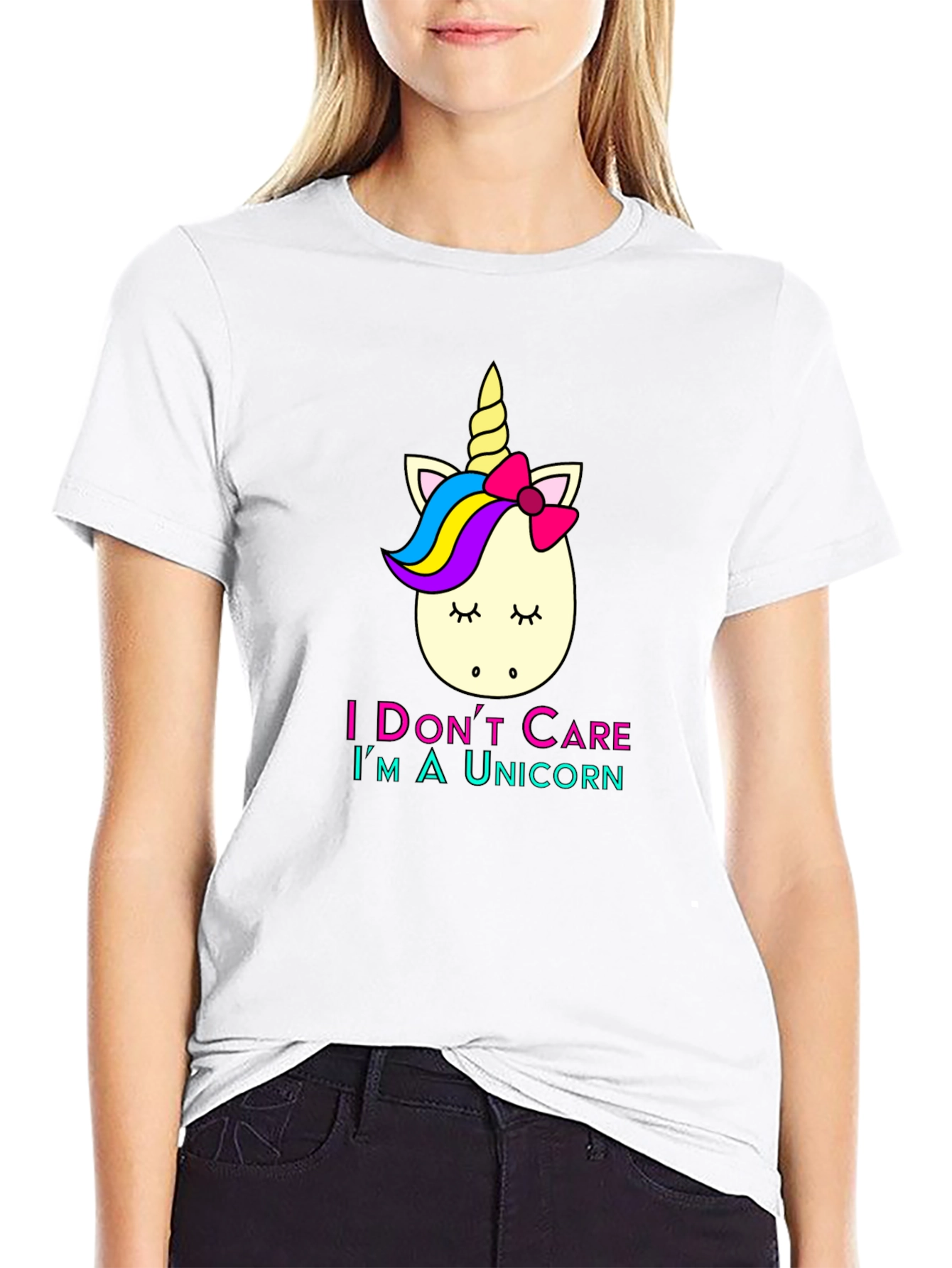 Black Unicorn T-Shirt: I Don't Care, I'm a Unicorn view 9