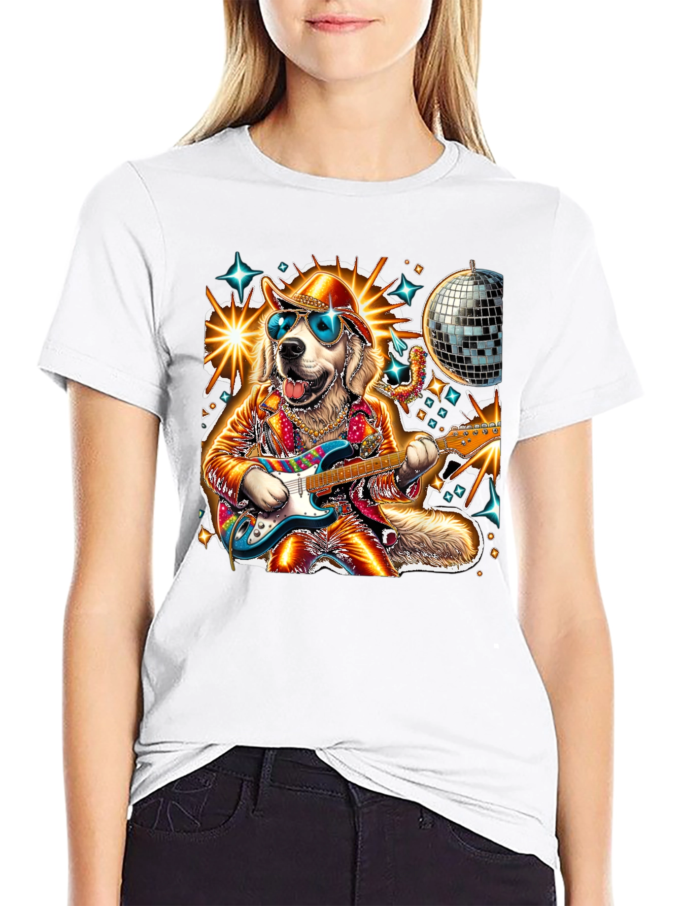 Disco Dog Guitarist Graphic Tee - 9