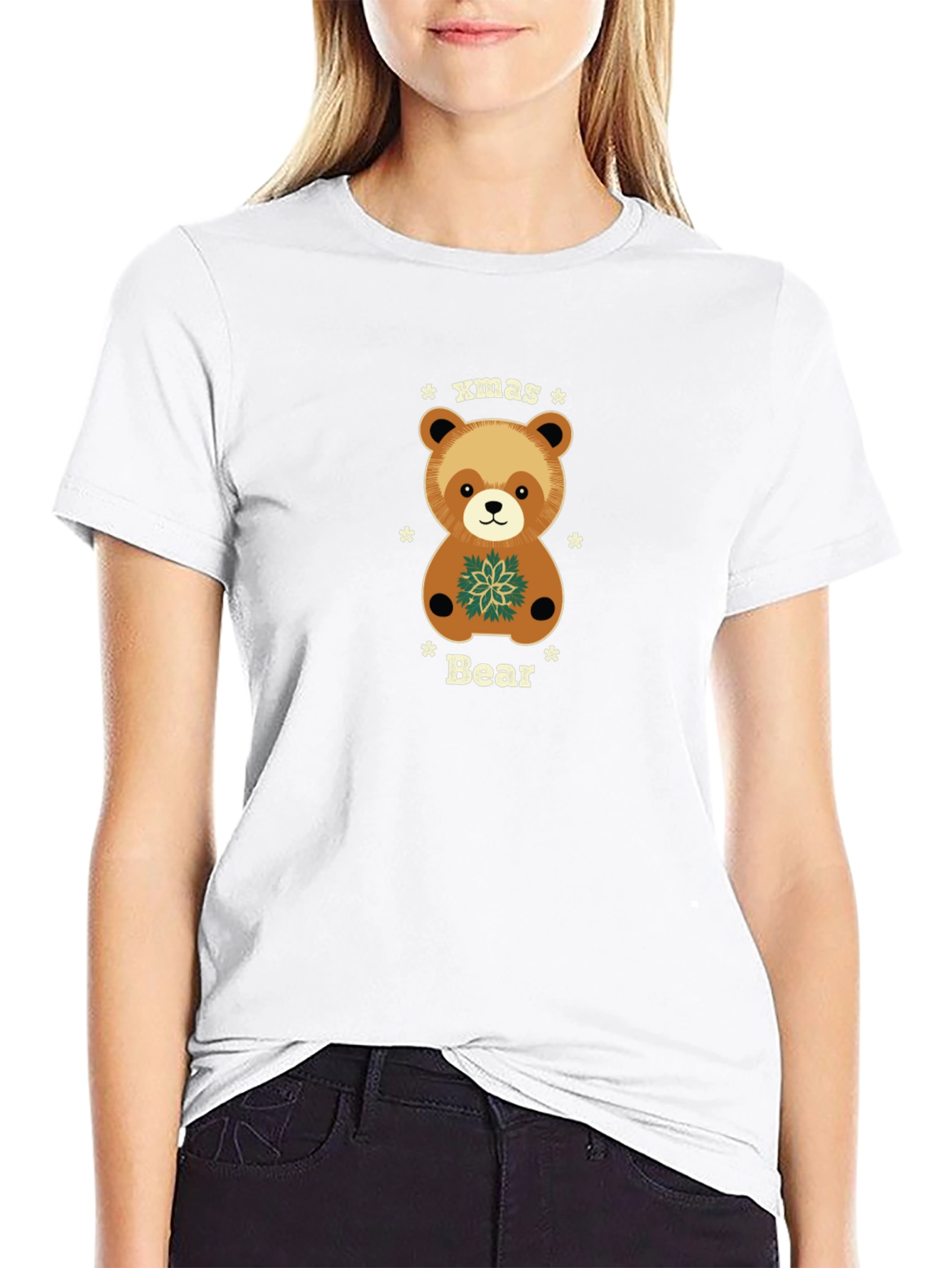 Black Xmas Bear Holiday T-Shirt view 9