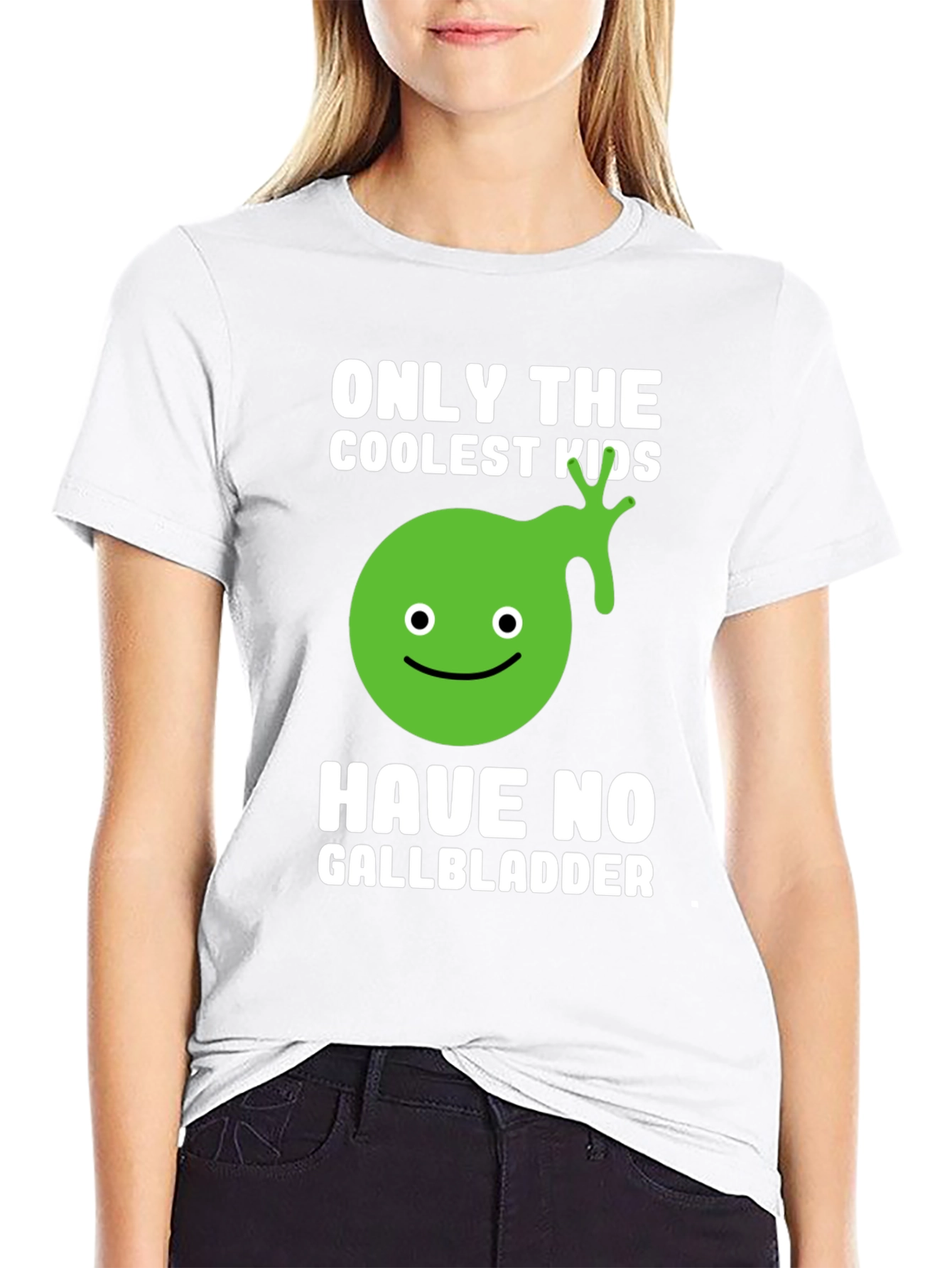 Black Coolest Kids No Gallbladder Funny Graphic T-Shirt view 9
