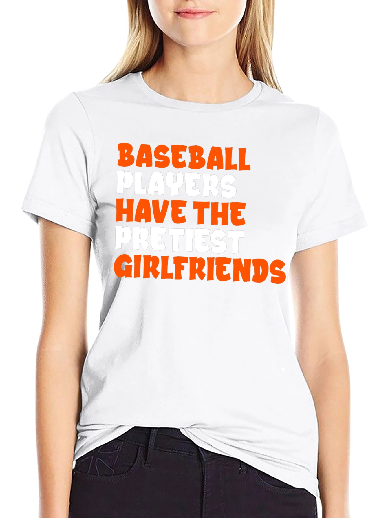 Black Baseball Player Prettiest Girlfriend Graphic T-Shirt view 9