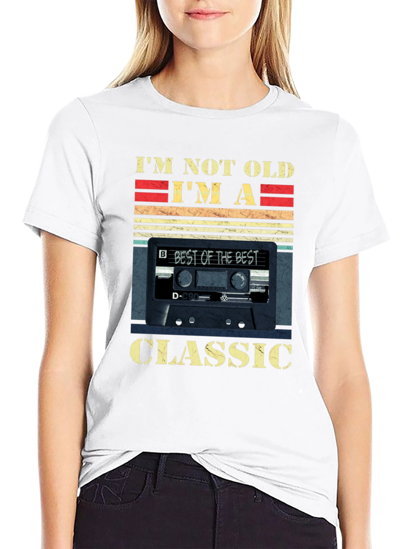 Black I'm Not Old I'm A Classic Cassette Tape T-Shirt view 9