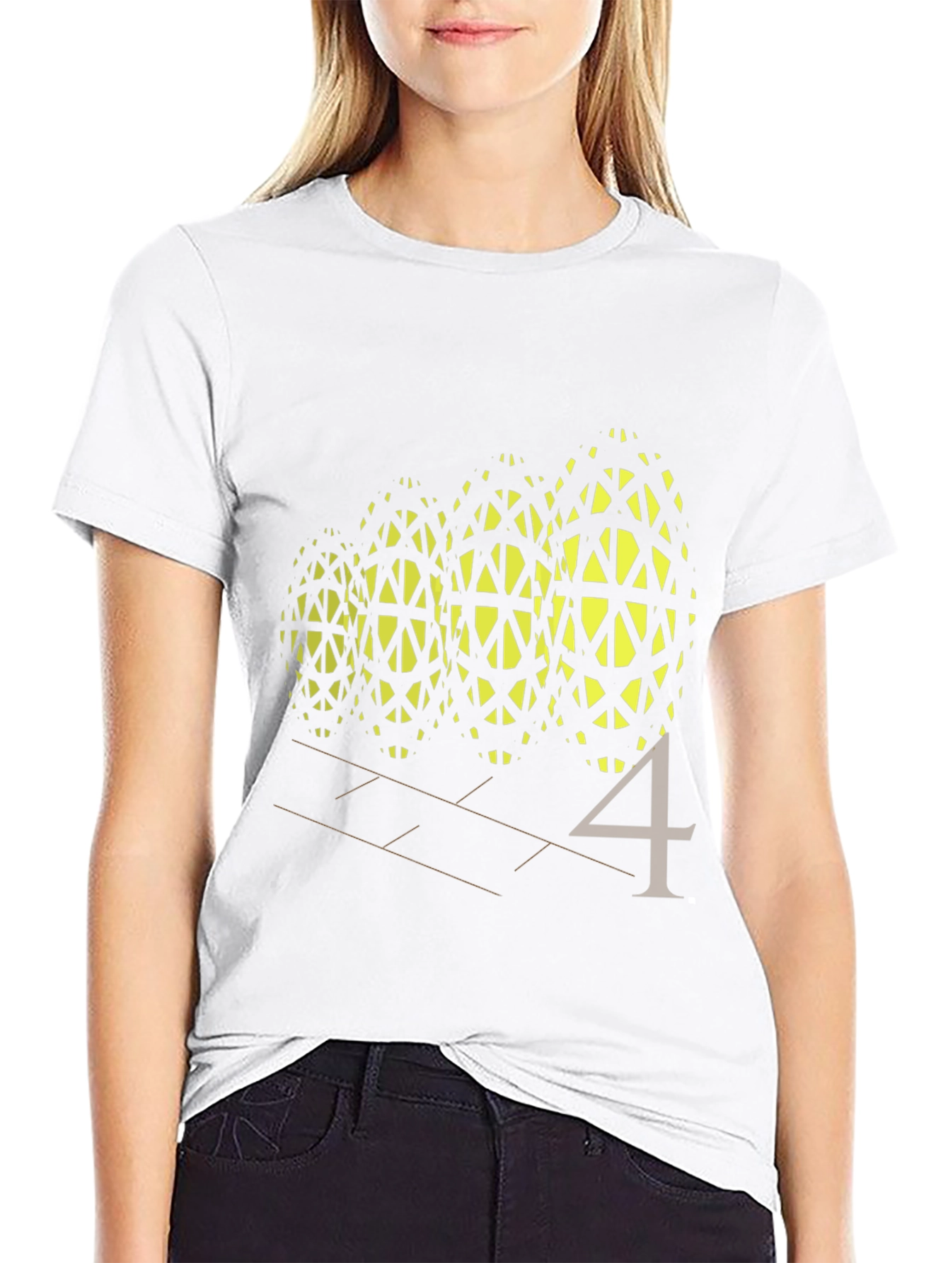 Black Abstract Geometric Pattern Tee view 9