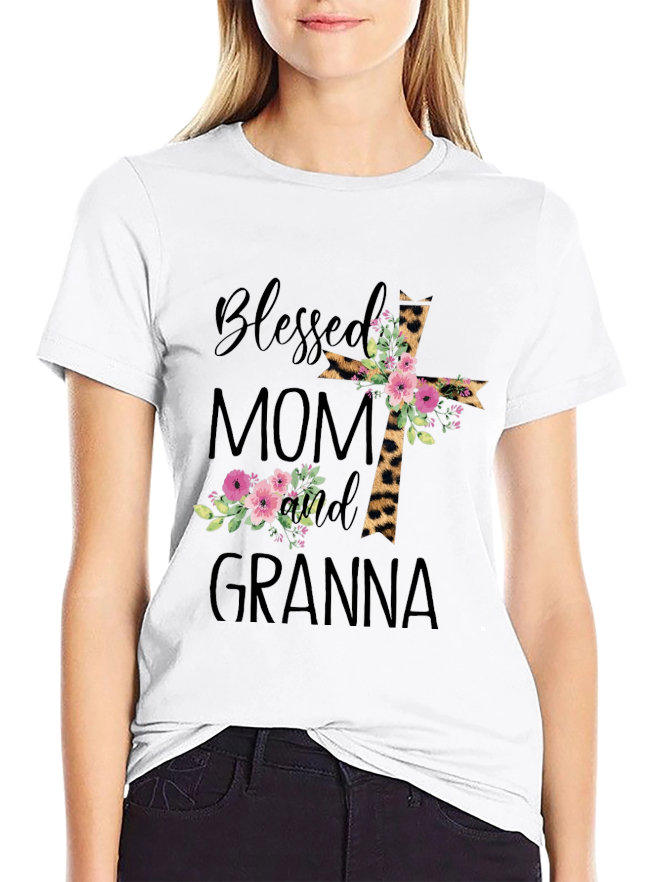 Blessed Mom and Granna Graphic T-Shirt - 9
