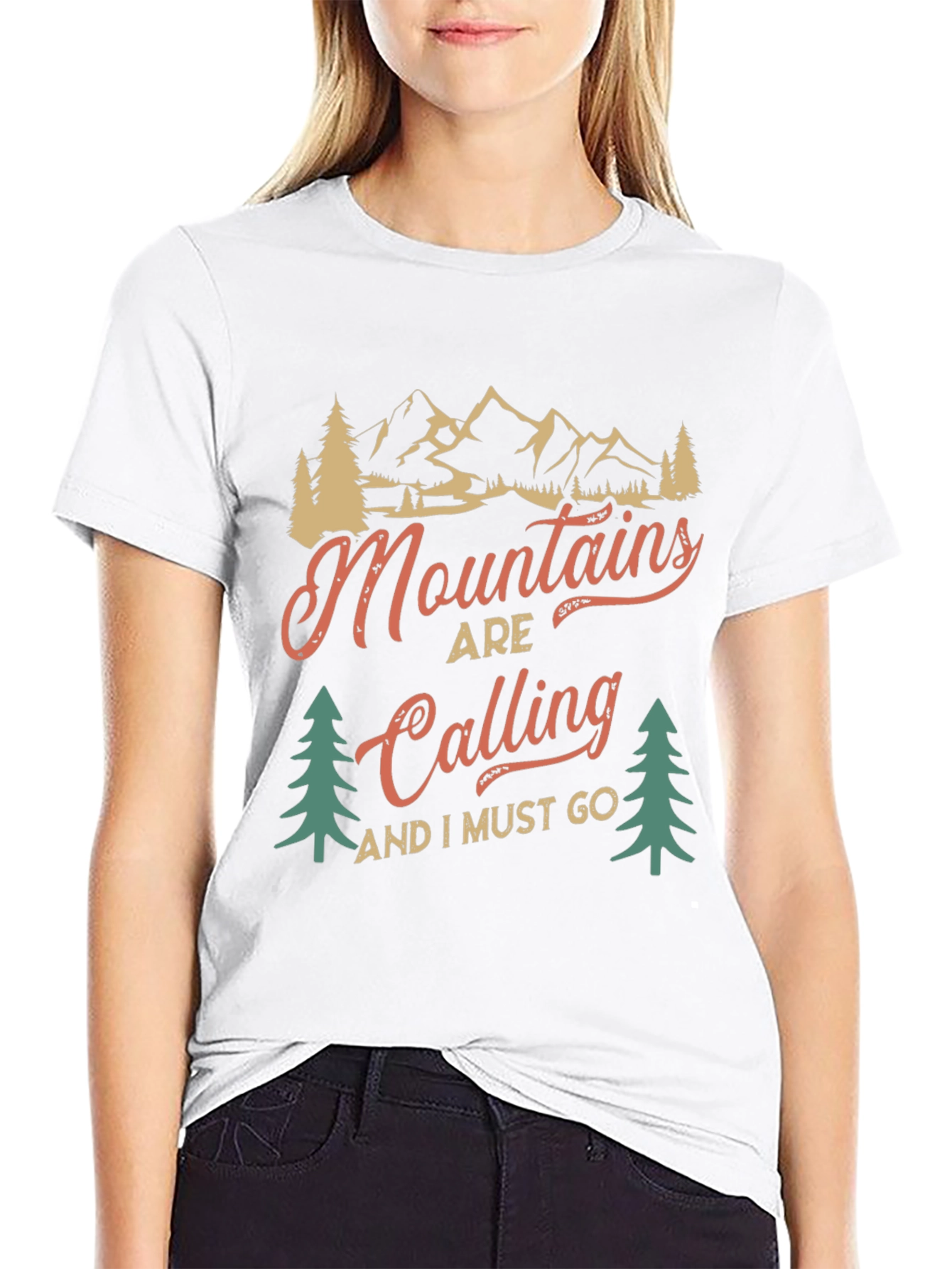 Black Mountains Are Calling Black Graphic Tee view 9
