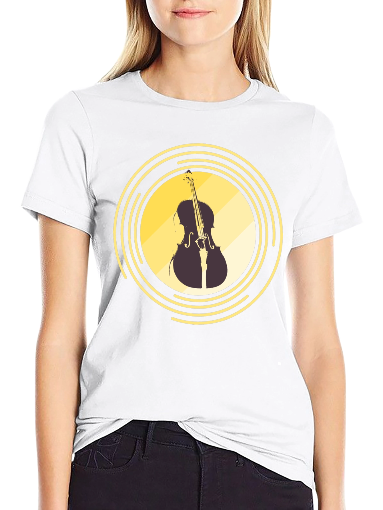 Black Musical Cello Graphic T-Shirt view 9