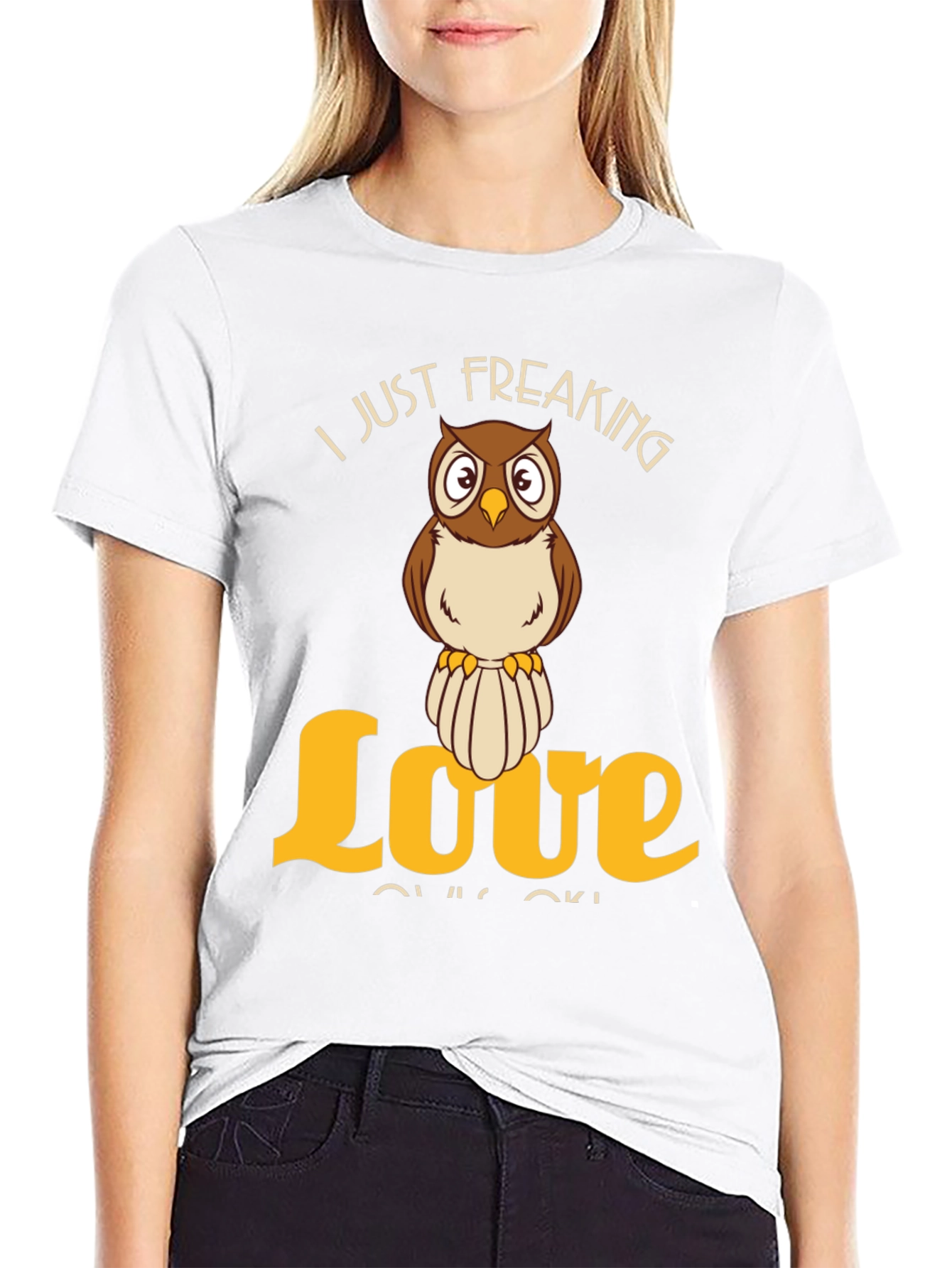 Black I Just Freaking Love Owls T-Shirt - Novelty Animal Tee view 9