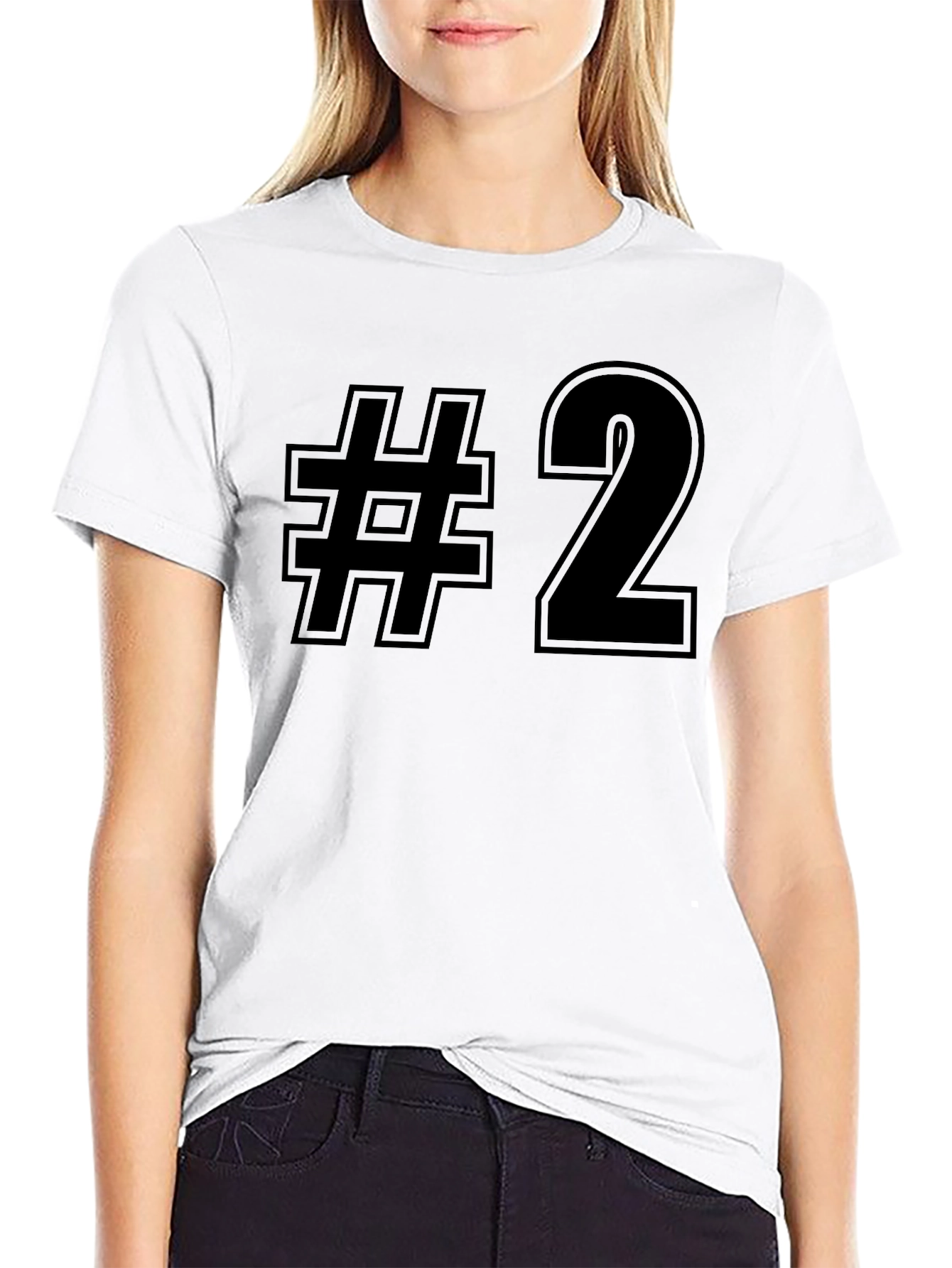 Black Hashtag Number Two Black T-Shirt view 9