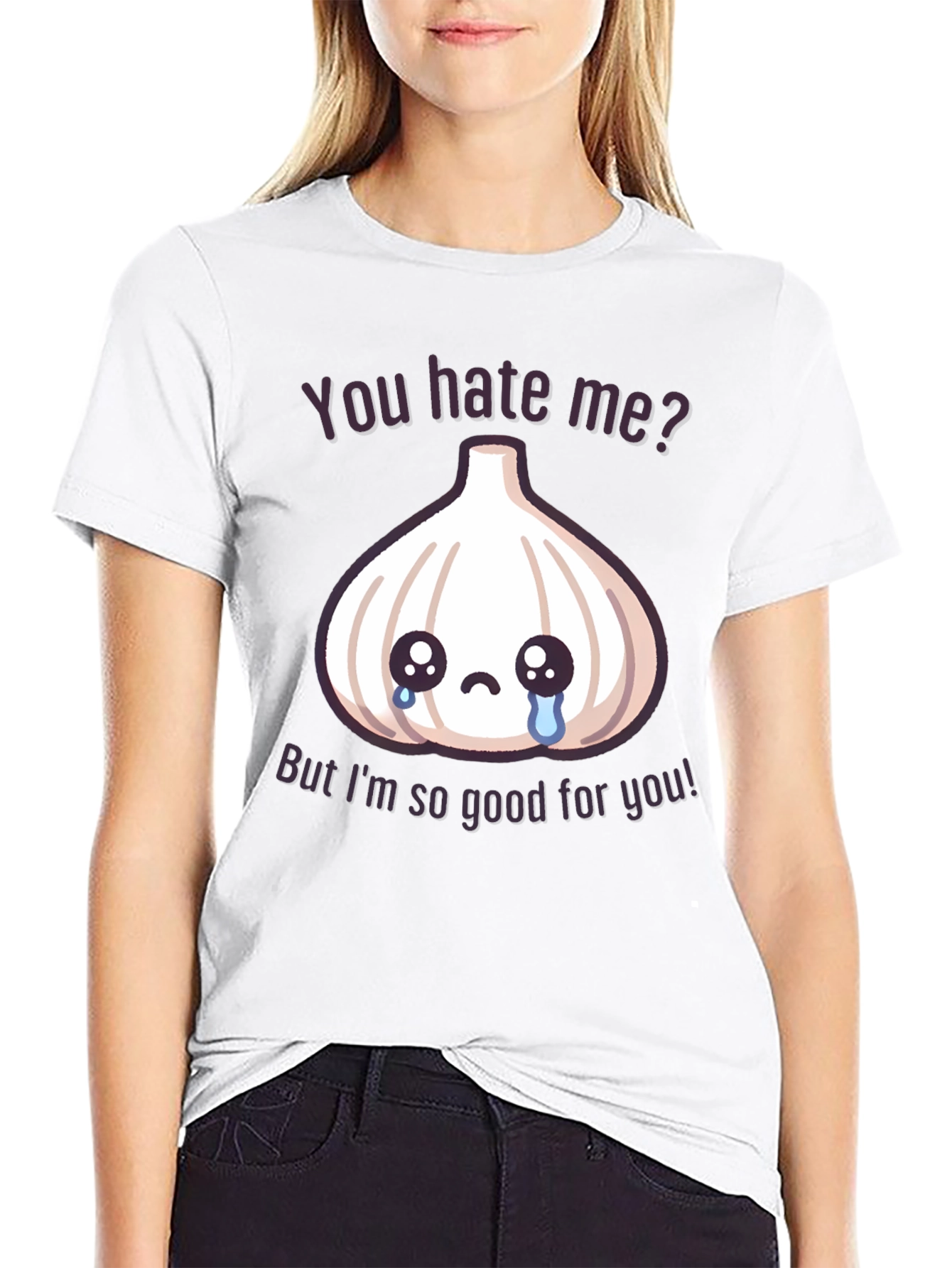Black Funny Garlic Graphic T-Shirt - You Hate Me? view 9