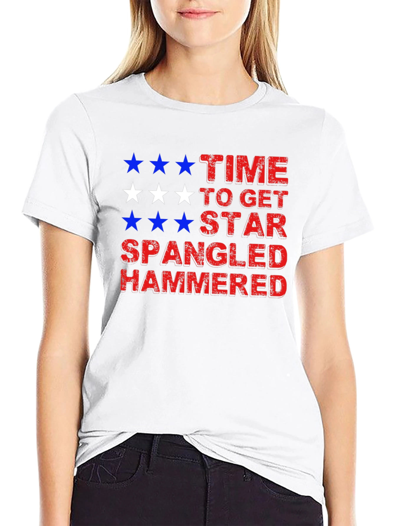 Black Star Spangled Hammered Tee view 9