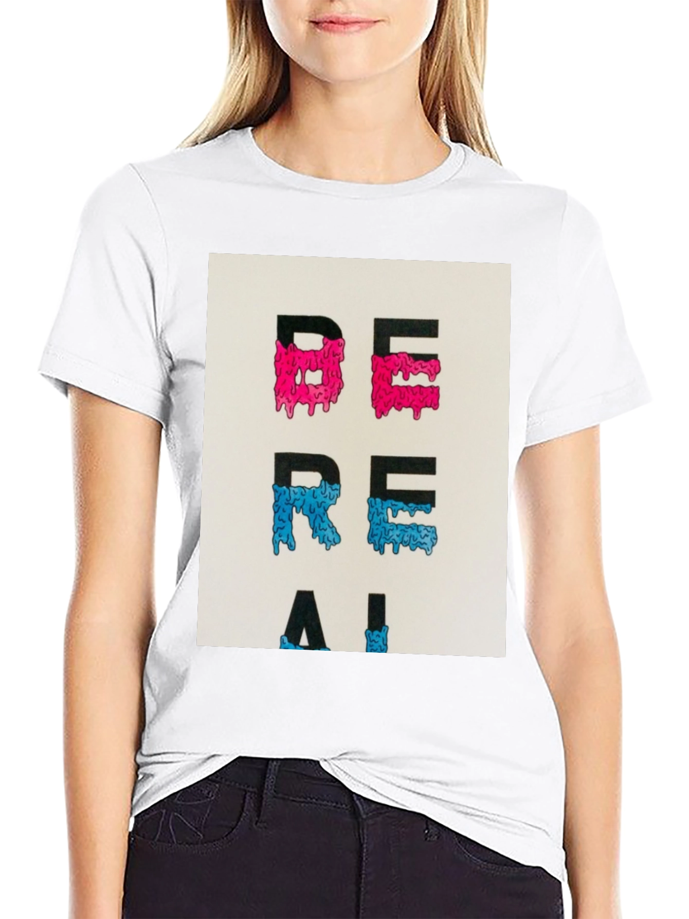 Black Be Real Graphic Tee - Trendy Casual Wear view 9