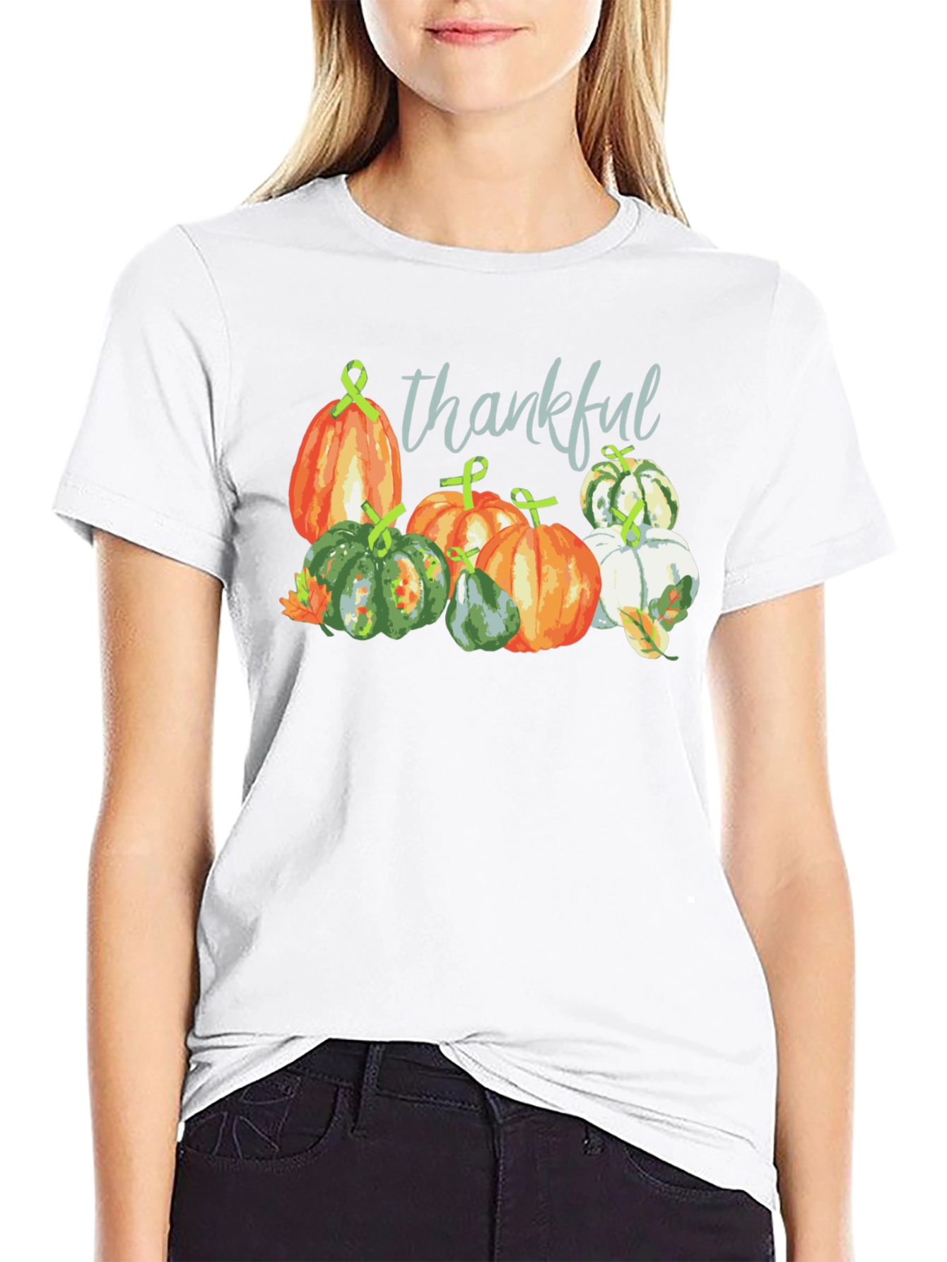 Black Thankful Pumpkin Patch Black T-Shirt Fall Season Tee view 9