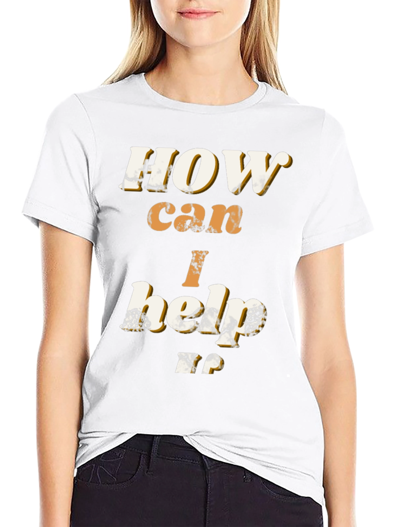 Black How Can I Help T-Shirt - Bold Graphic Tee view 9