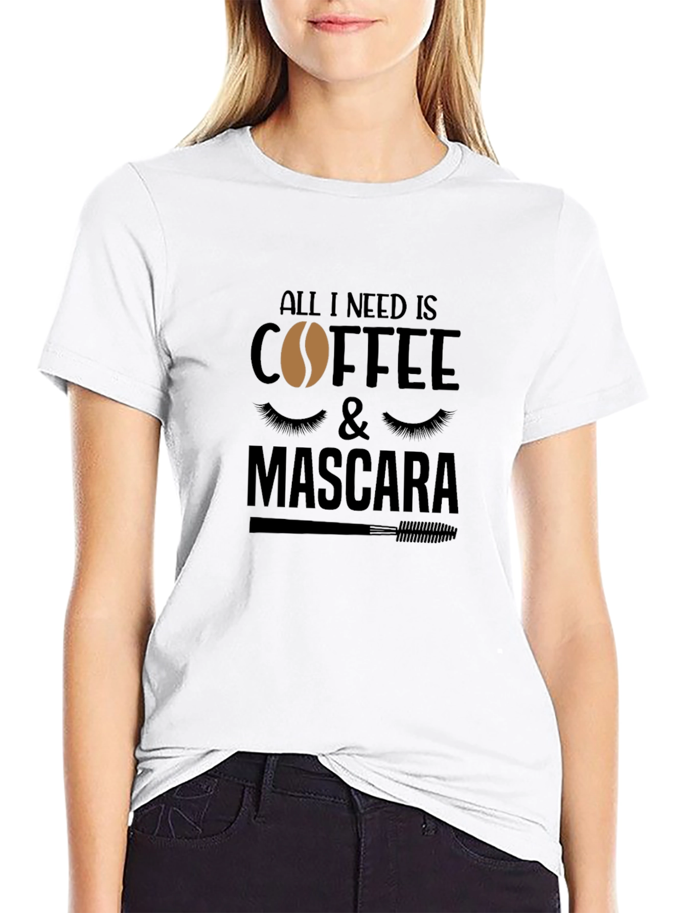Black Coffee & Mascara Graphic Tee - Relaxed Fit Black T-Shirt view 9