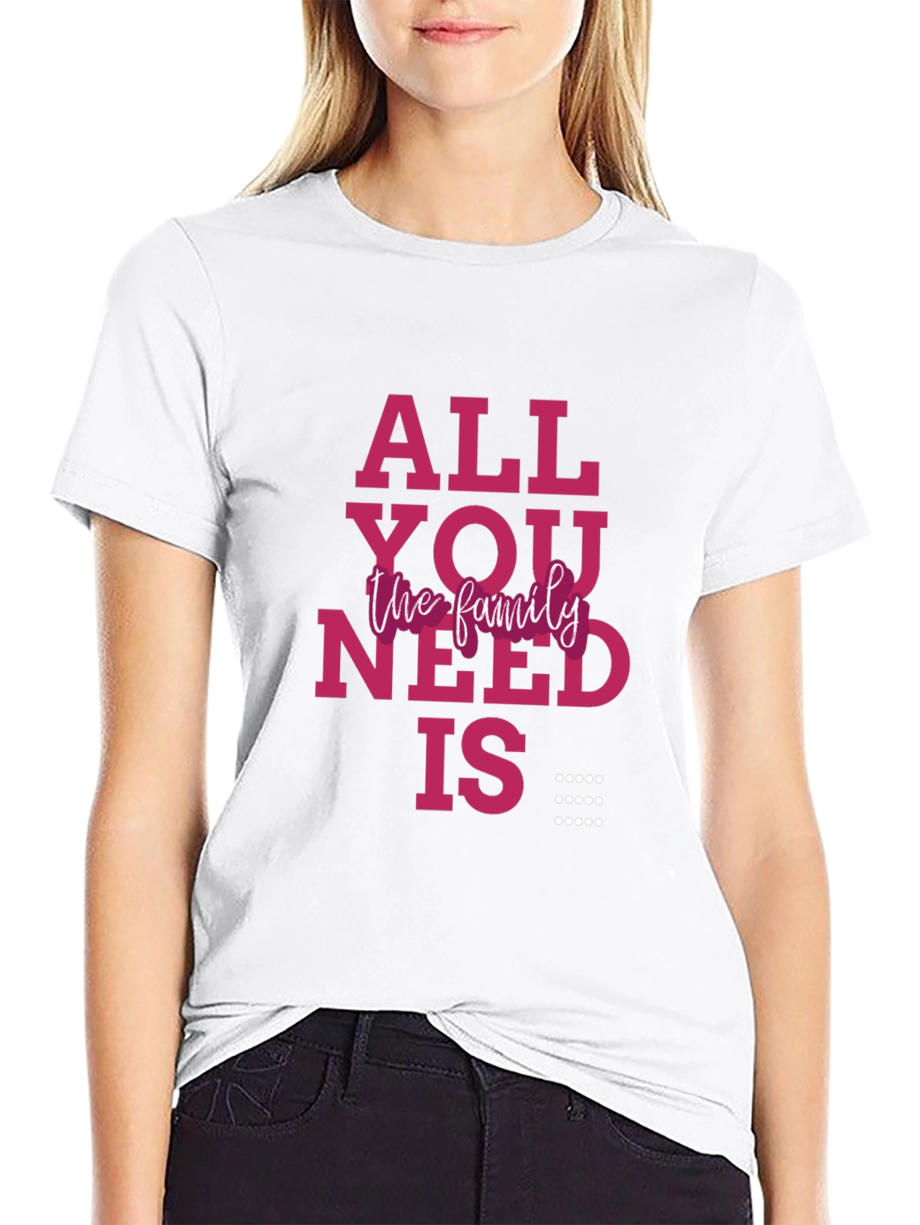 Black All You Need is Family Graphic T-Shirt view 9