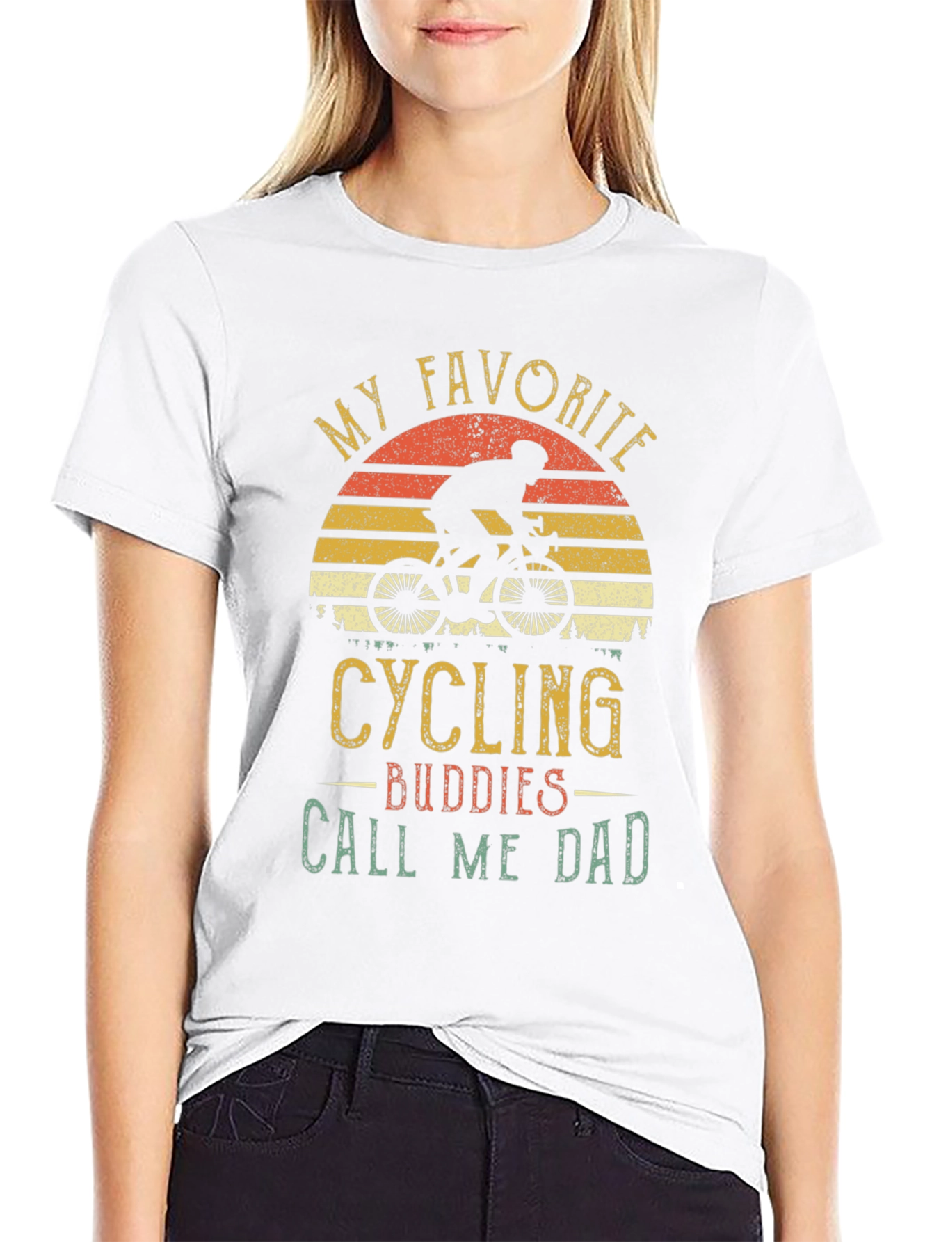 Black Cycling Buddies Call Me Dad Graphic Tee view 9