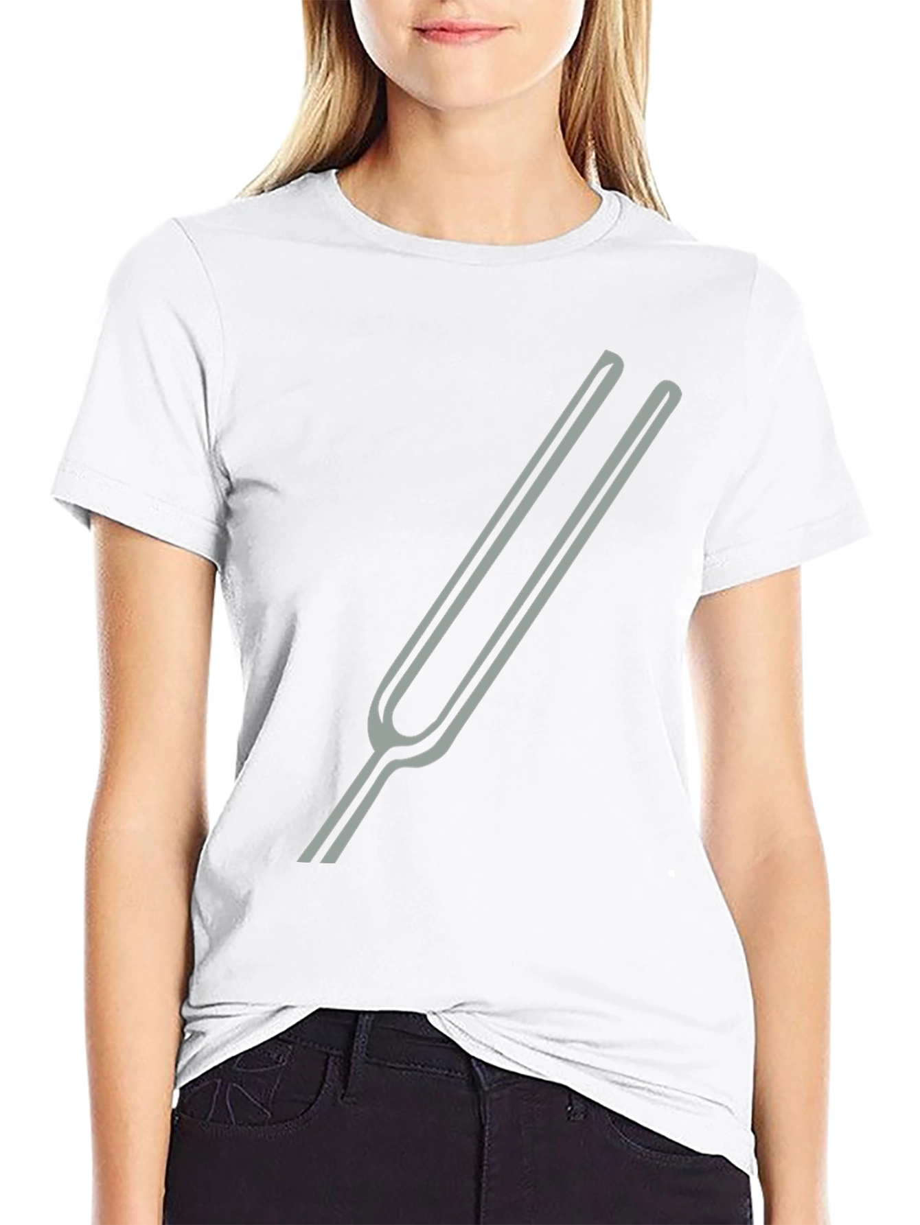 Black Tuning Fork Graphic Tee - Black Cotton Blend view 9