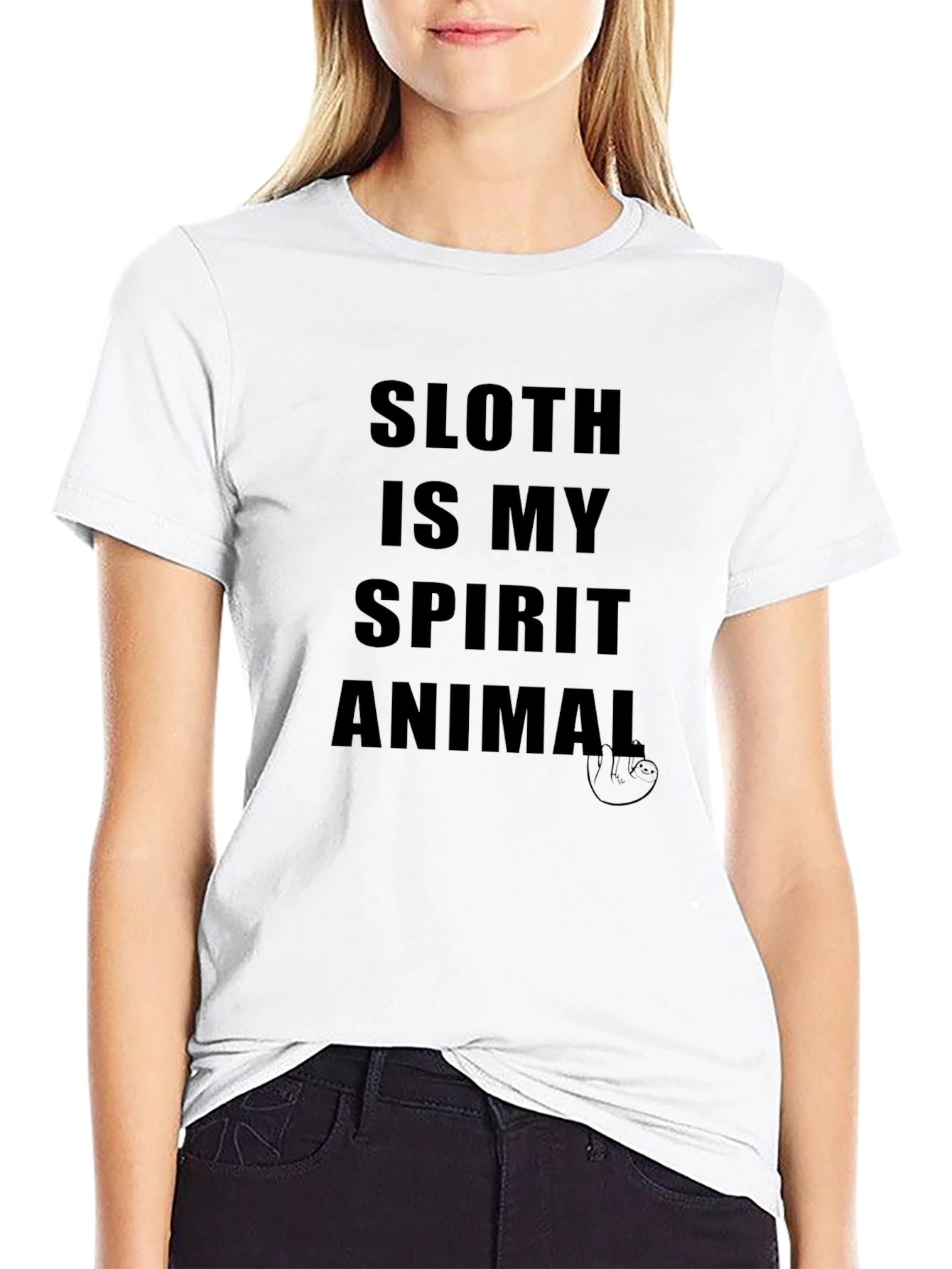 Black Sloth Is My Spirit Animal Black T-Shirt view 9