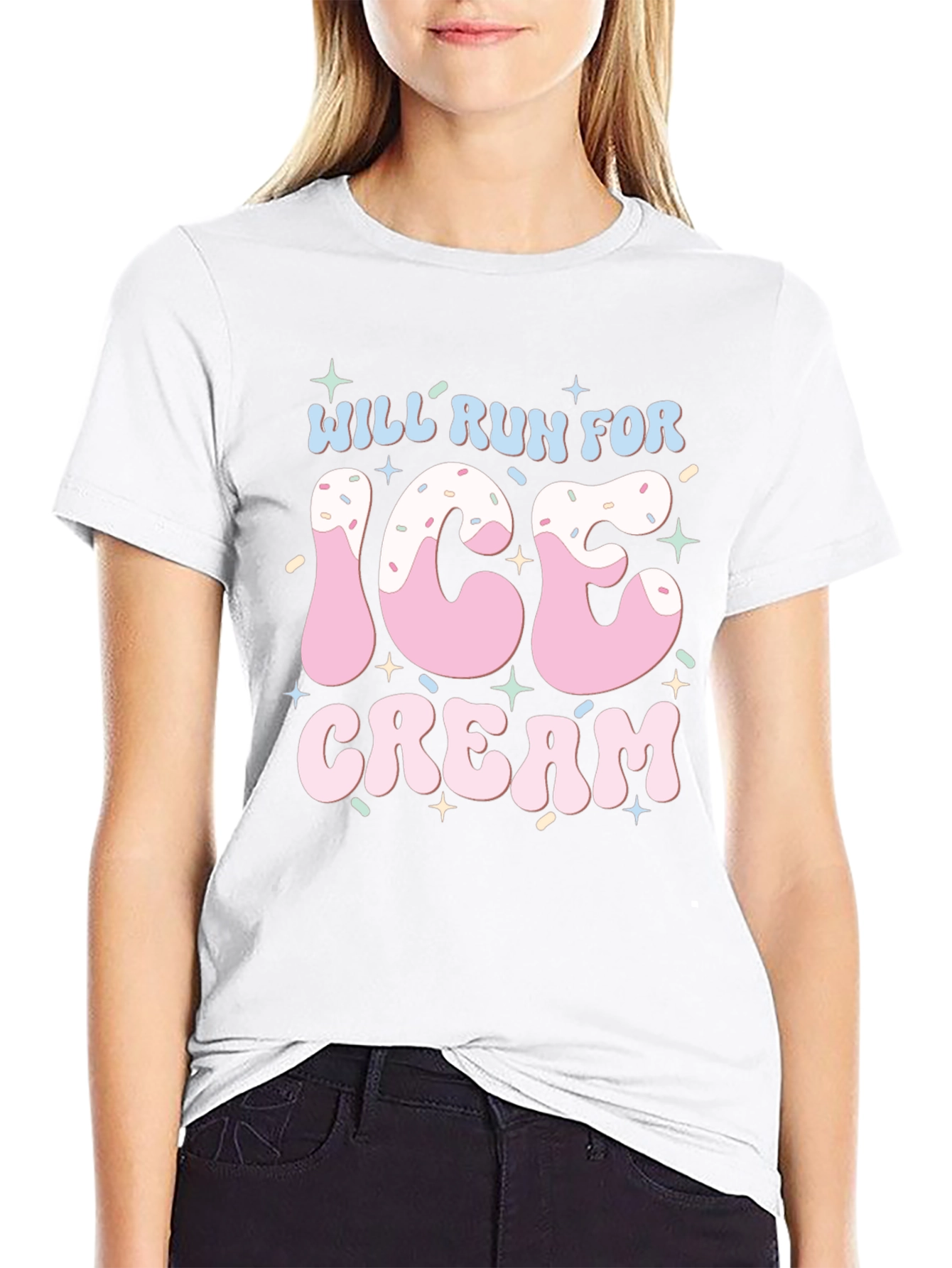 Black Will Run For Ice Cream T-Shirt Black view 9