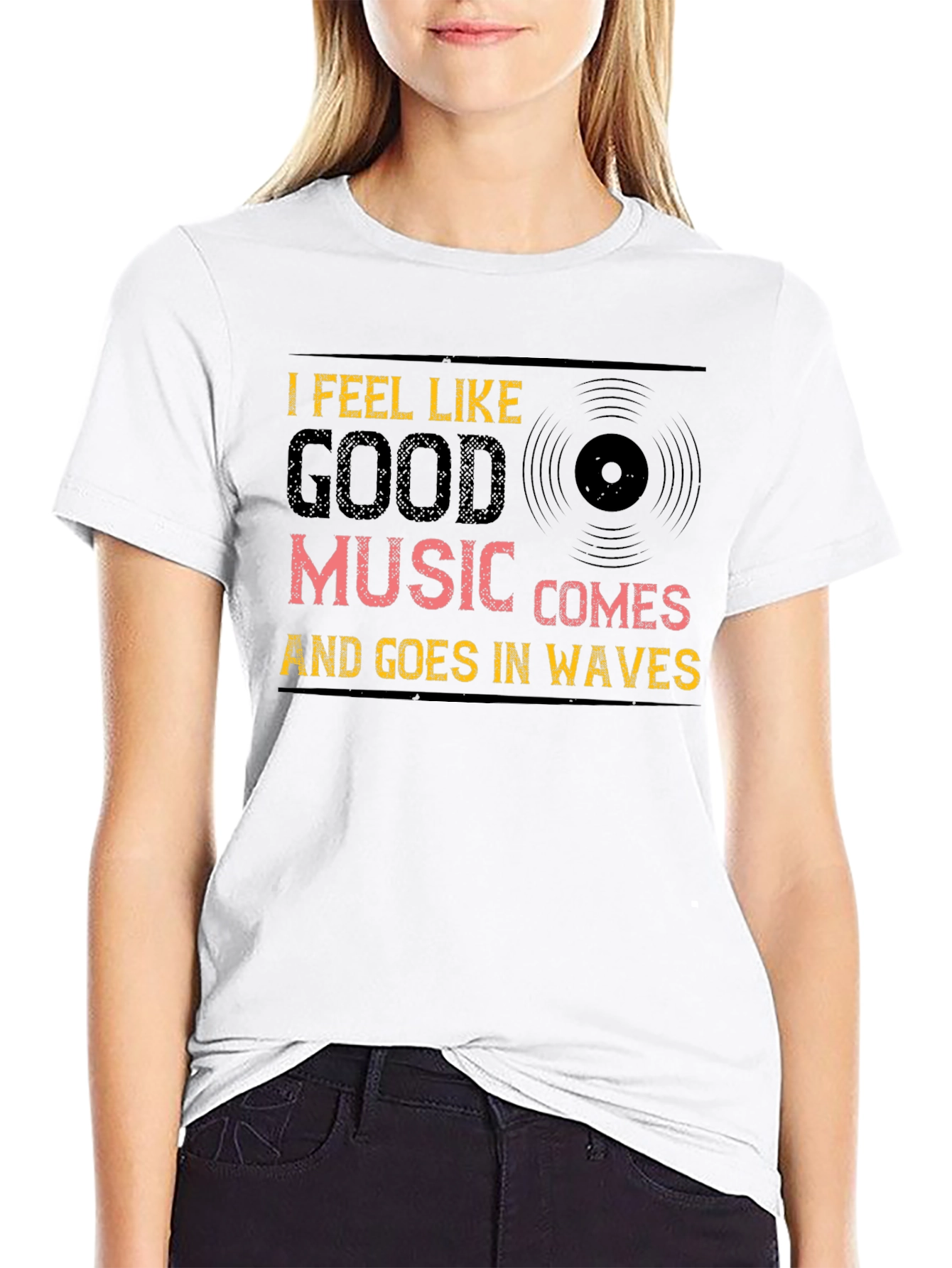 Black I Feel Like Good Music T-Shirt view 9