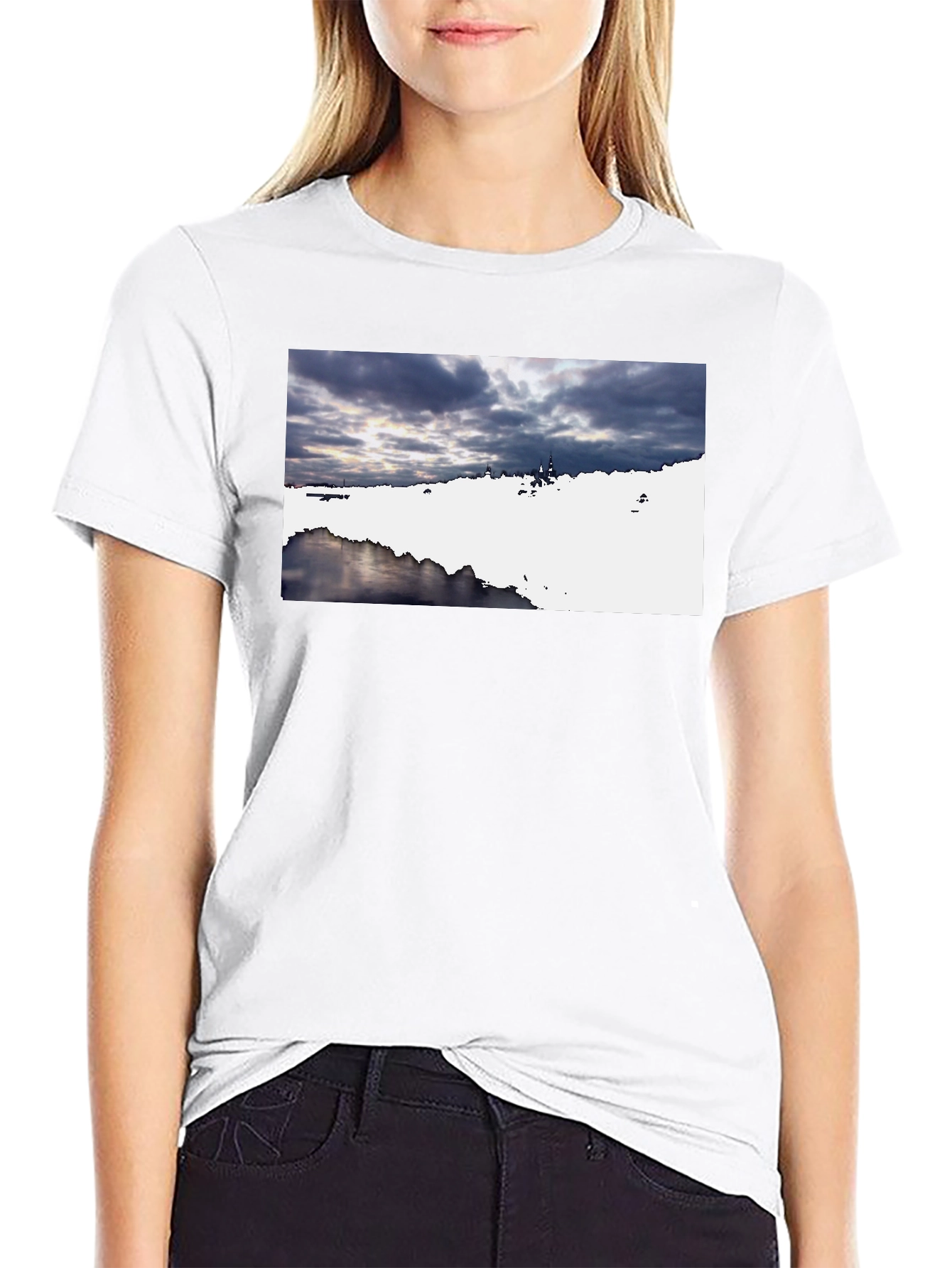 Black Scenic Landscape Graphic Tee - Black view 9