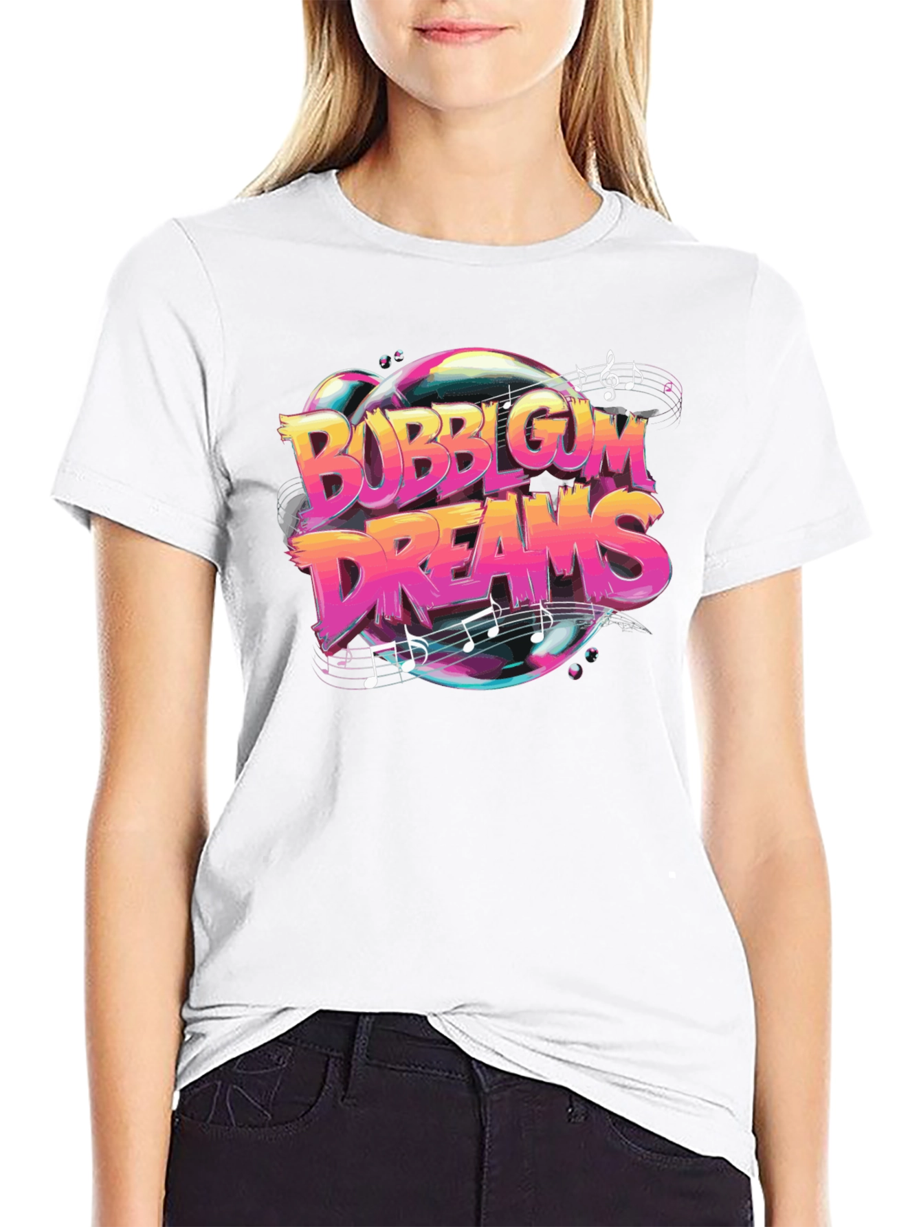 Black Bubblegum Dreams Graphic T-Shirt view 9