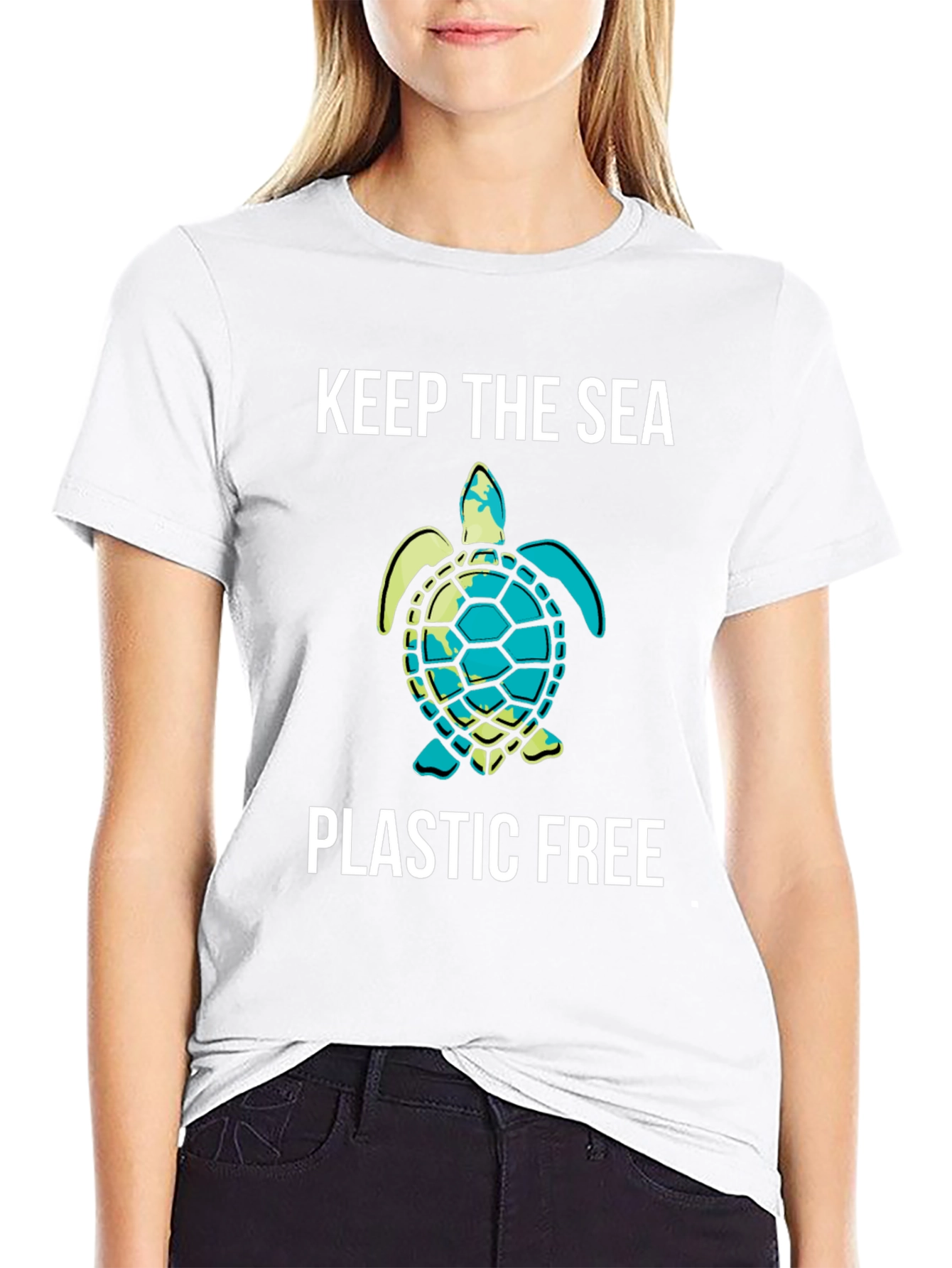 Black Keep The Sea Plastic Free Tee view 9