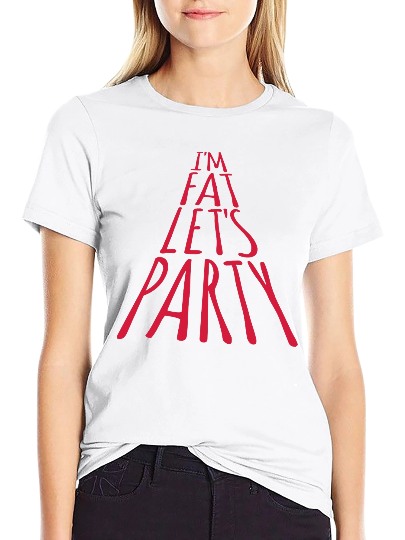 Black I'm Fat Let's Party Graphic Tee - Black view 9