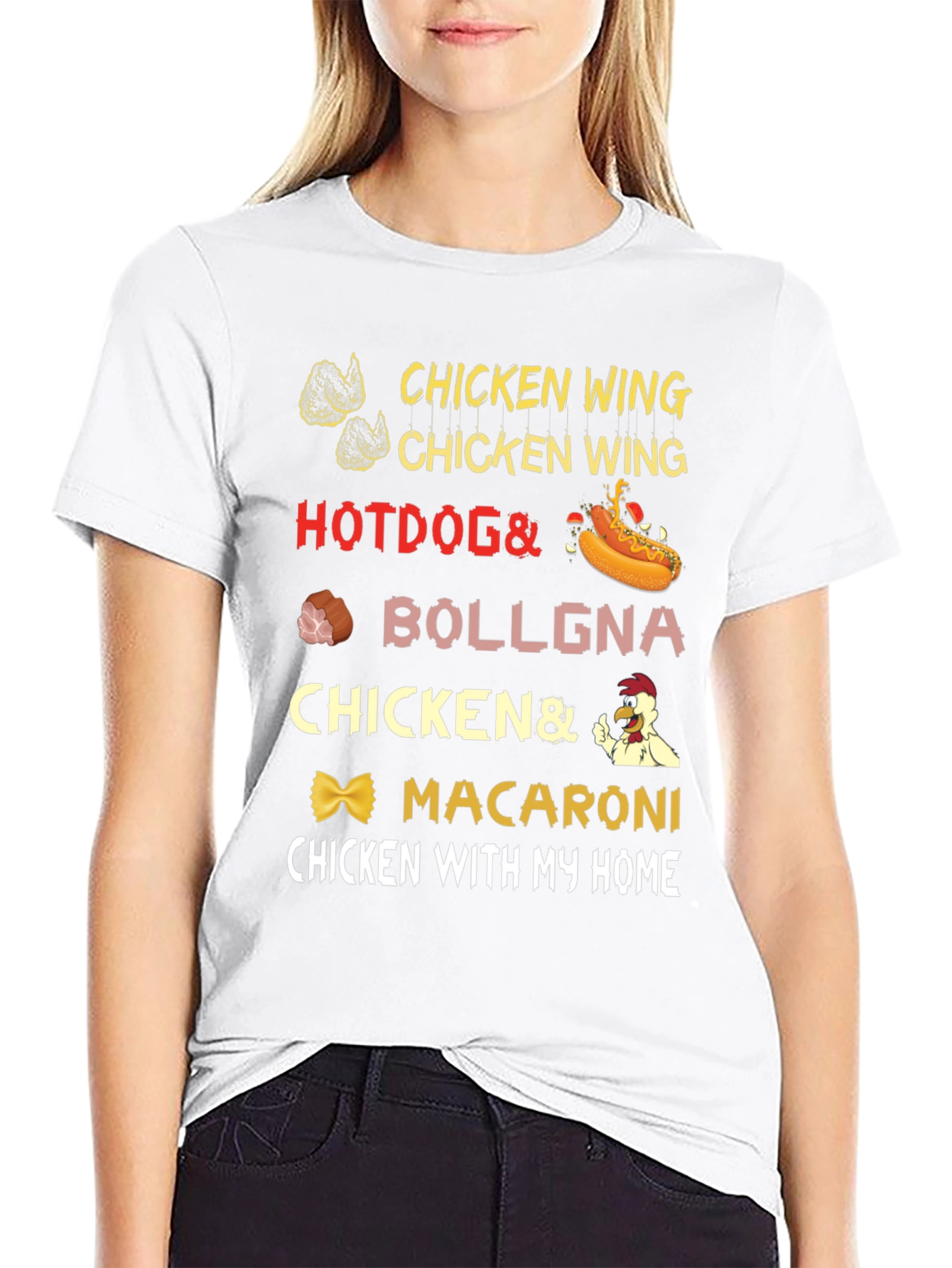 Funny Chicken Wing Hotdog Bologna T-Shirt - 9
