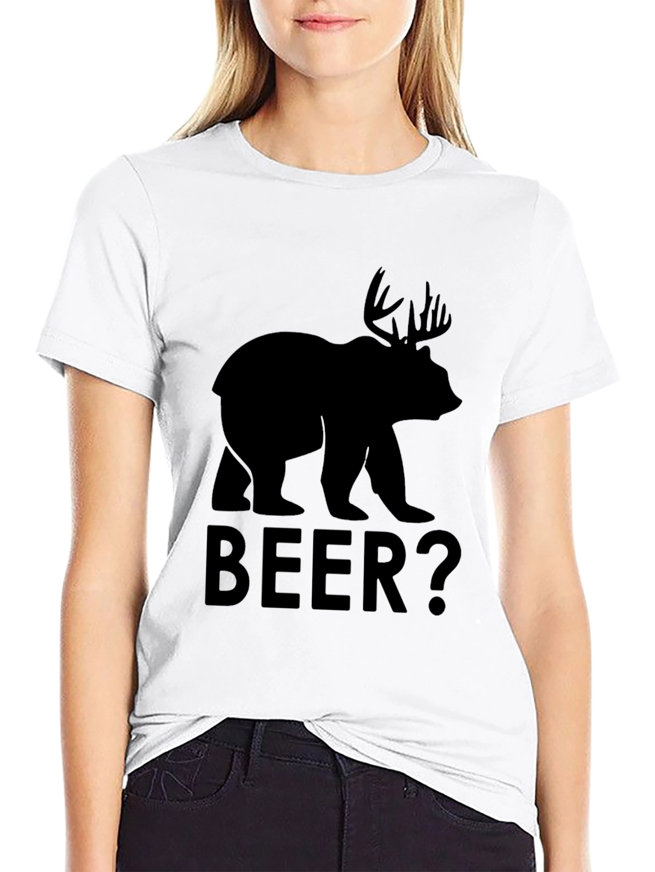 Black Bear Moose "BEER?" Graphic T-Shirt view 9