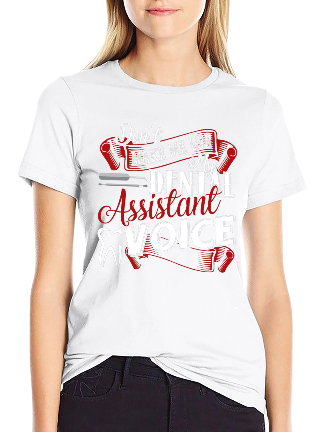 Black Dental Assistant Voice Graphic Tee view 9