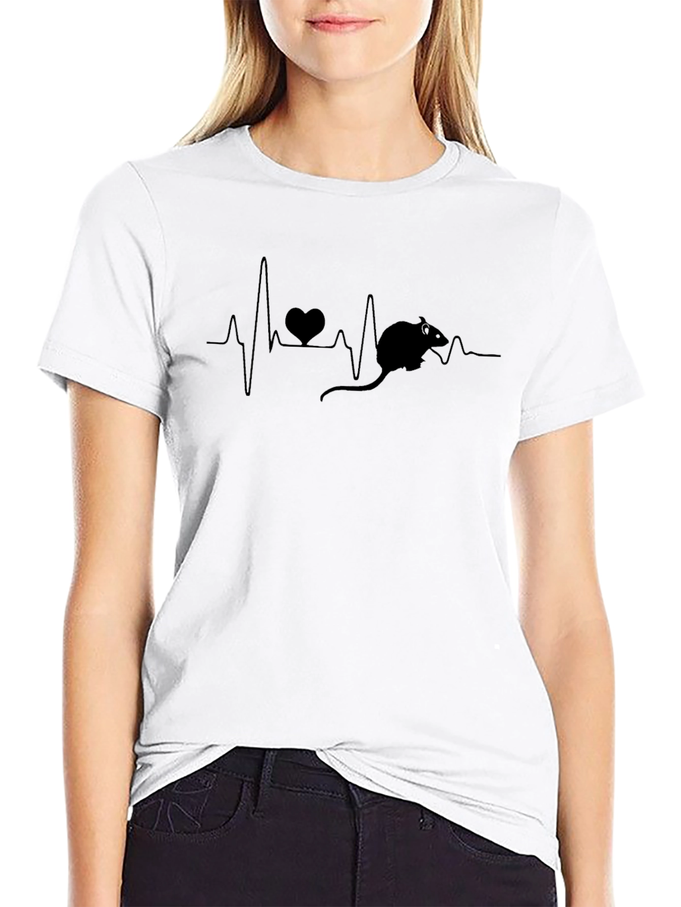 Black Rat Heartbeat T-Shirt - Unique Pet Lover Design view 9