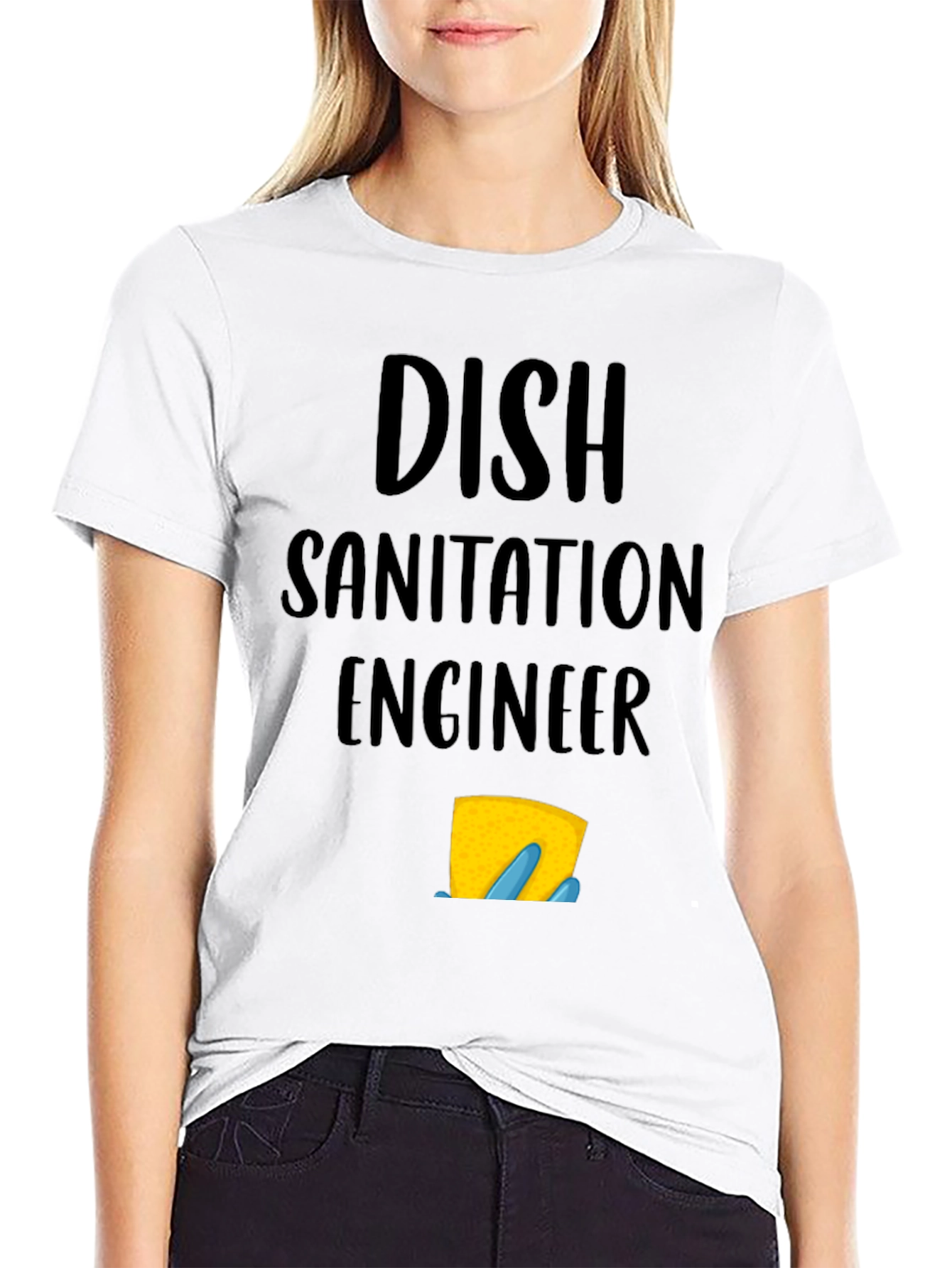 Black Dish Sanitation Engineer Graphic Tee view 9