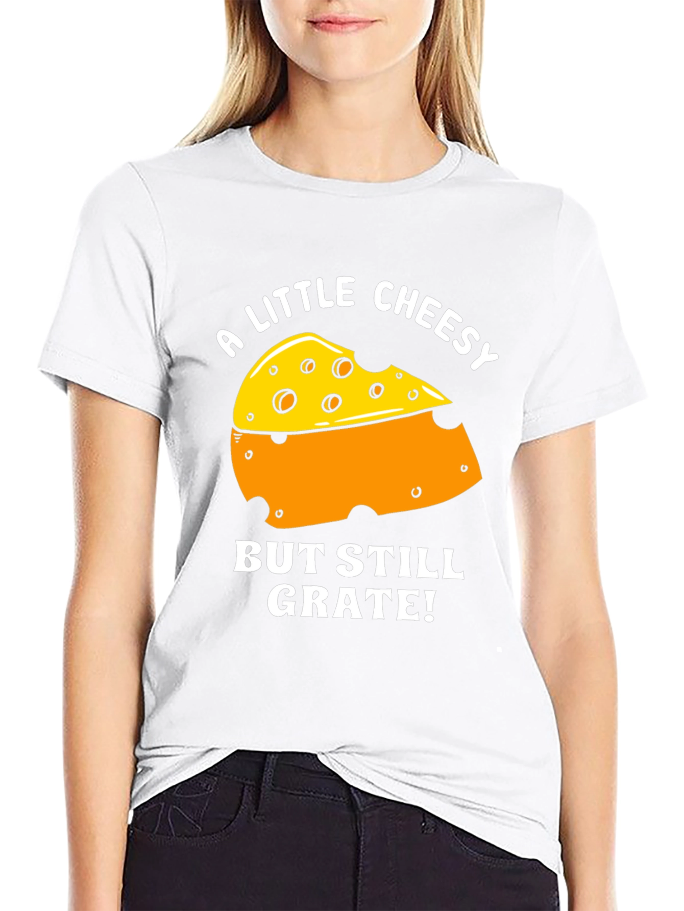 Black Cheesy Pun T-Shirt - 'But Still Grate!' Tee view 9