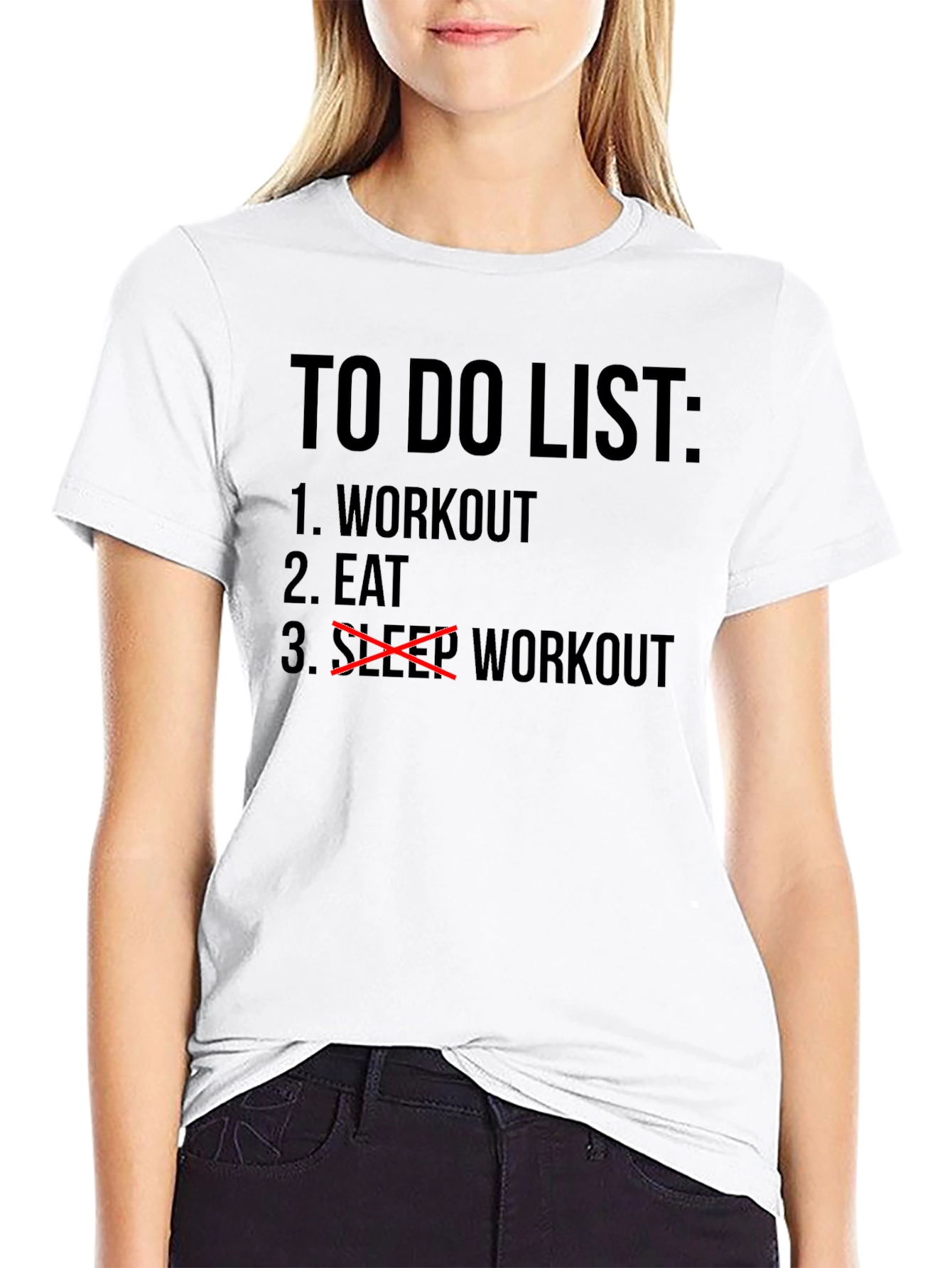 Black Workout Humor T-Shirt - To Do List Gym Tee view 9