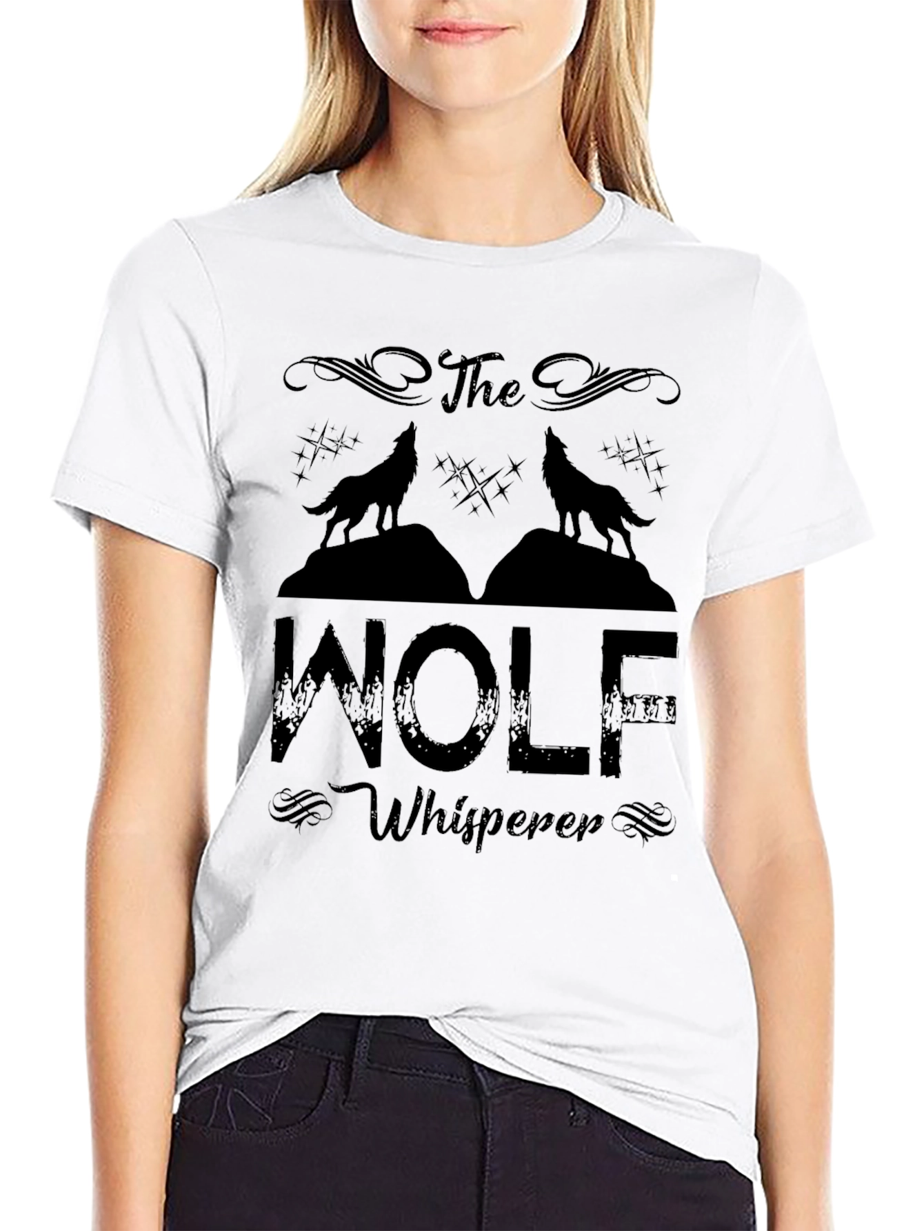 Black The Wolf Whisperer Graphic T-Shirt view 9